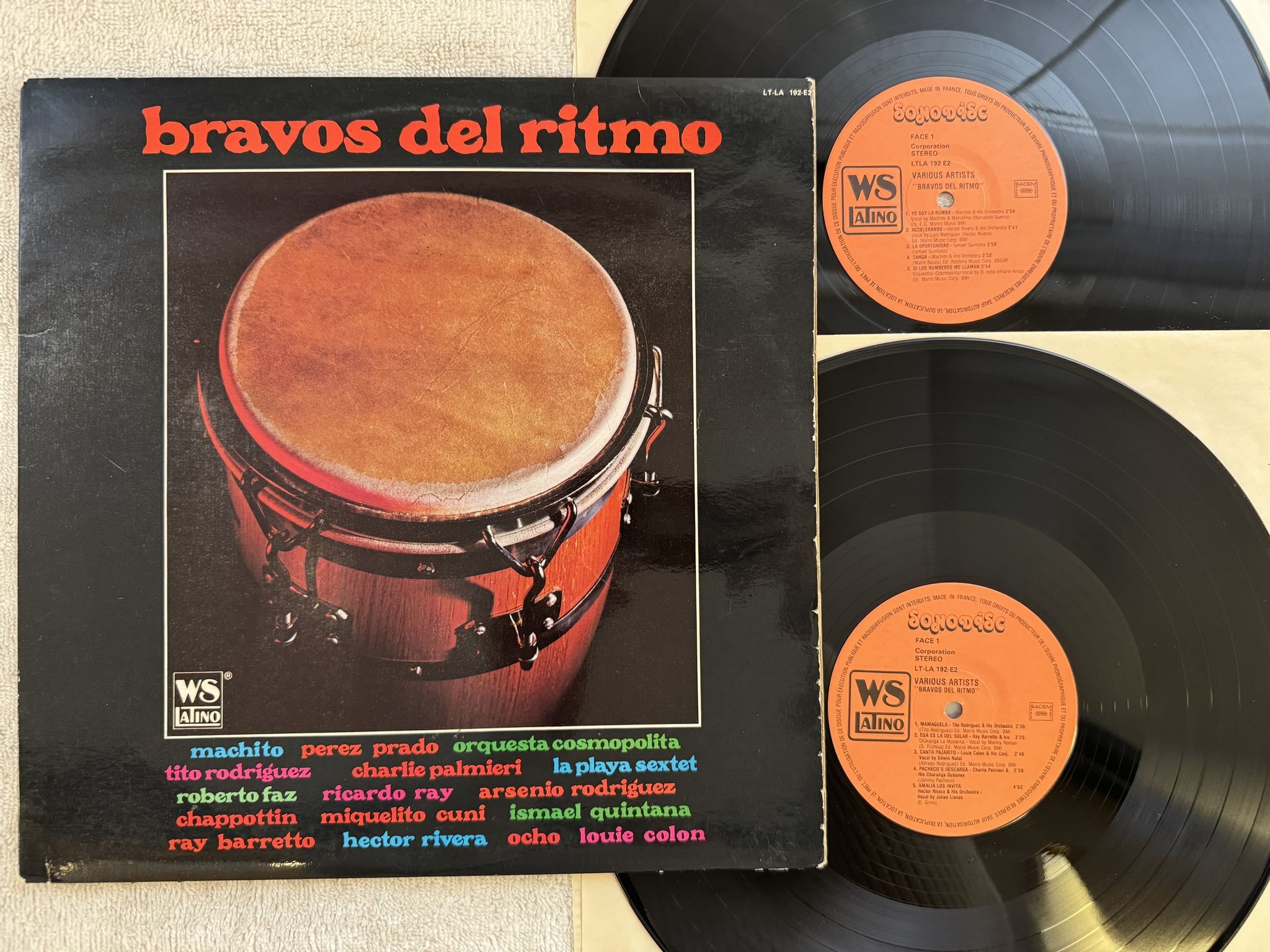 Omslagsbild för skivan V/S Bravos Del Ritmo 2xLP -86 WEST SIDE LATINO RECORDS LT-LA 192-E2