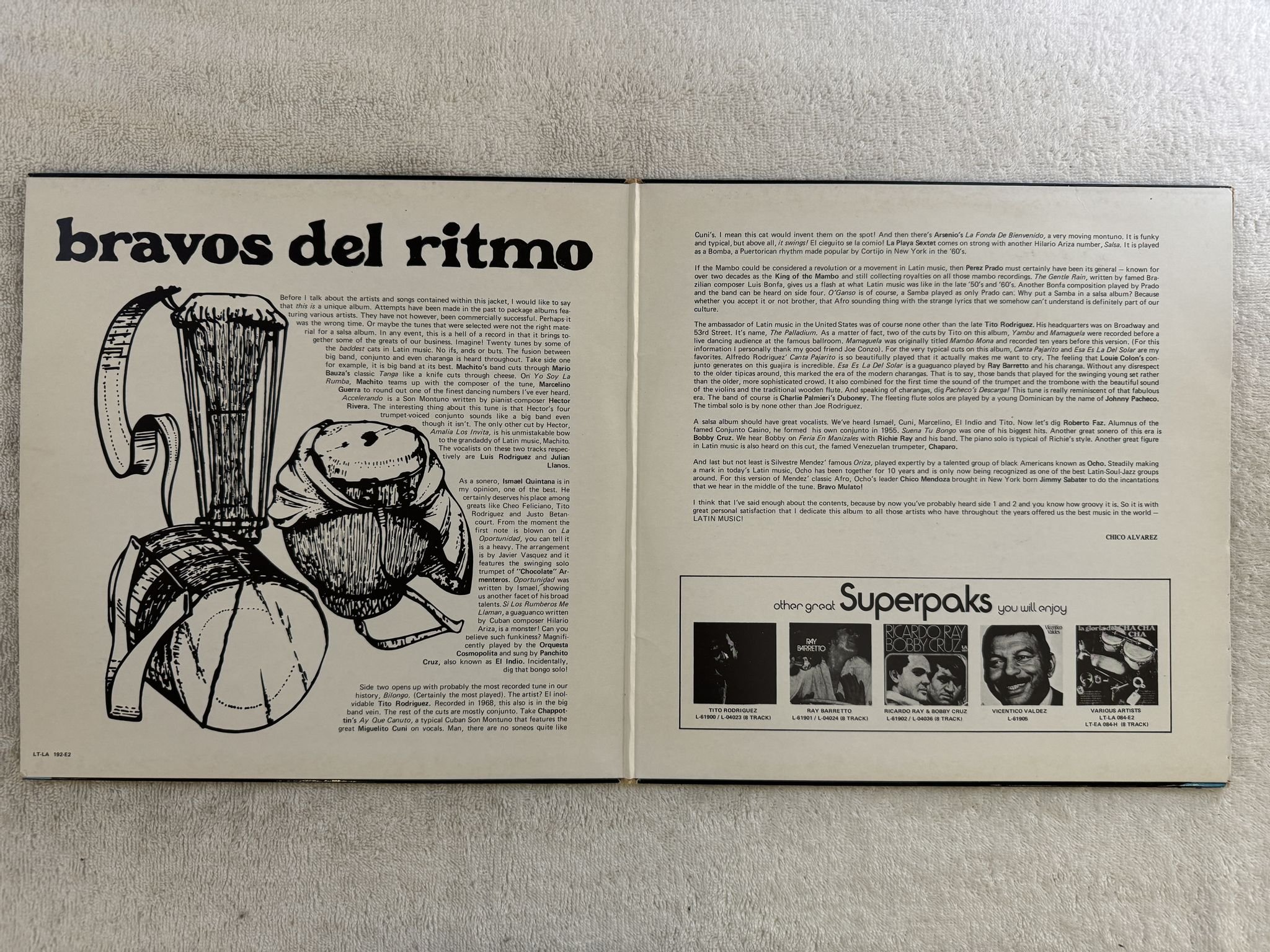 Omslagsbild för skivan V/S Bravos Del Ritmo 2xLP -86 WEST SIDE LATINO RECORDS LT-LA 192-E2