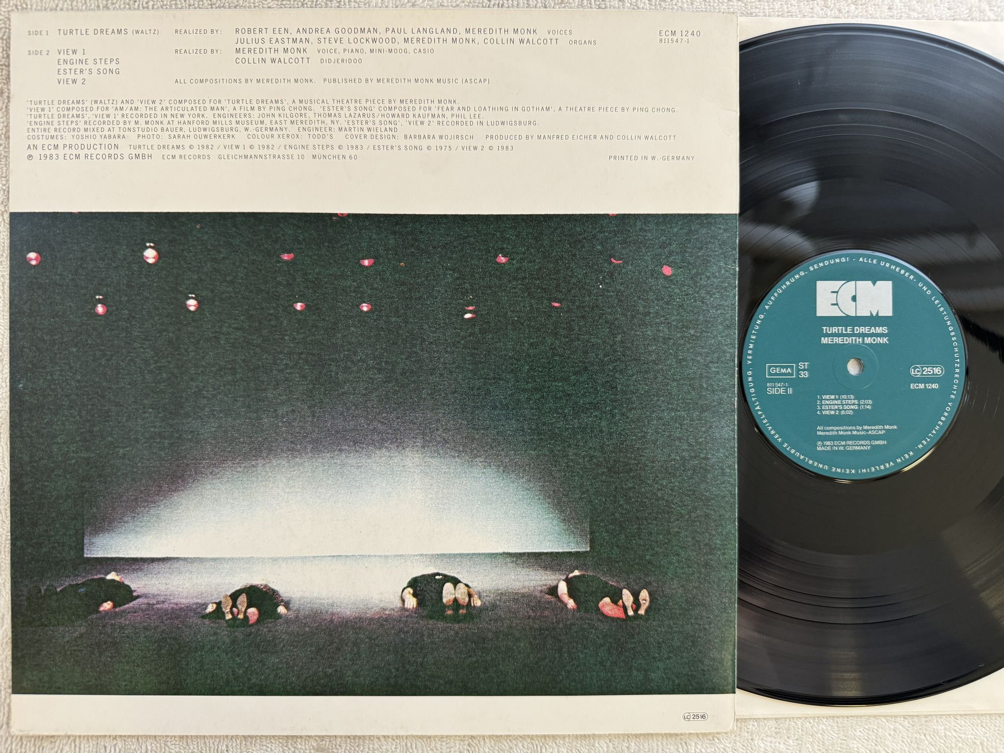 Omslagsbild för skivan MEREDITH MONK Turtle Dreams LP -83 Ger ECM 1240