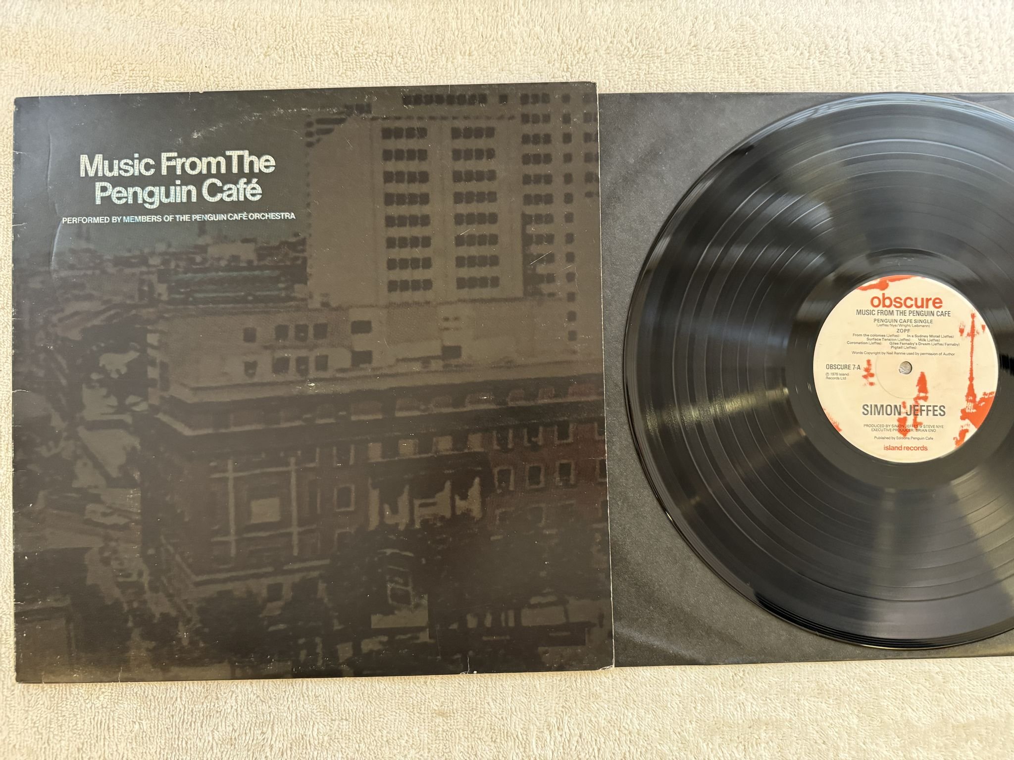 Omslagsbild för skivan SIMON JEFFES music from the Penguin cafe LP -76 UK OBSCURE 7 * PORKY PRIME CUT *