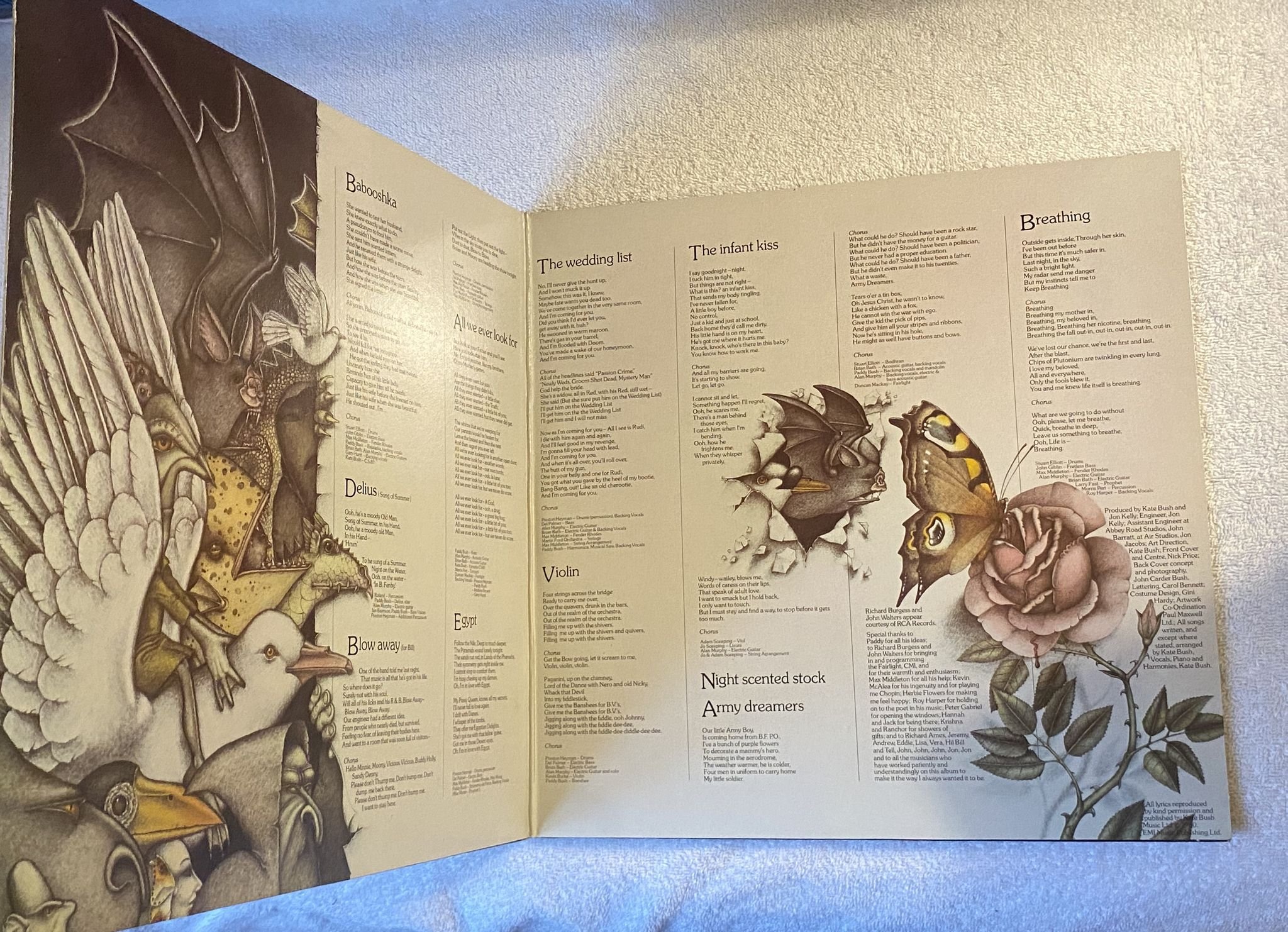 Omslagsbild för skivan KATE BUSH never for ever LP -80 Can STAO 6476 ** Army Dreamers **