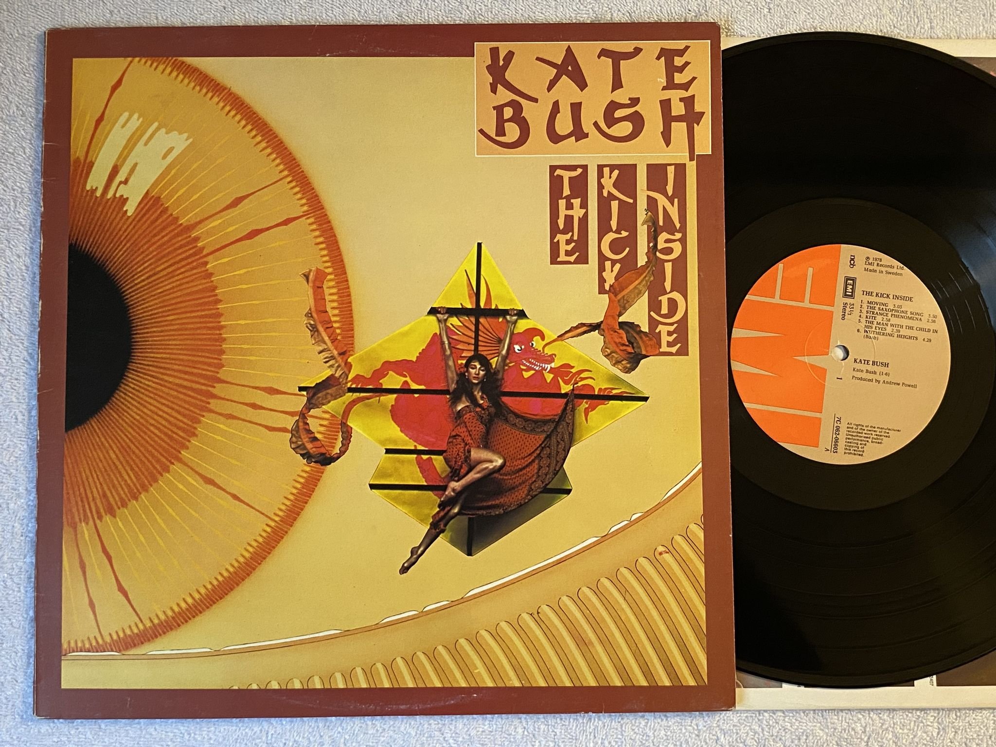 Omslagsbild för skivan KATE BUSH the kick inside LP -78 ncb EMI ** wuthering heights **