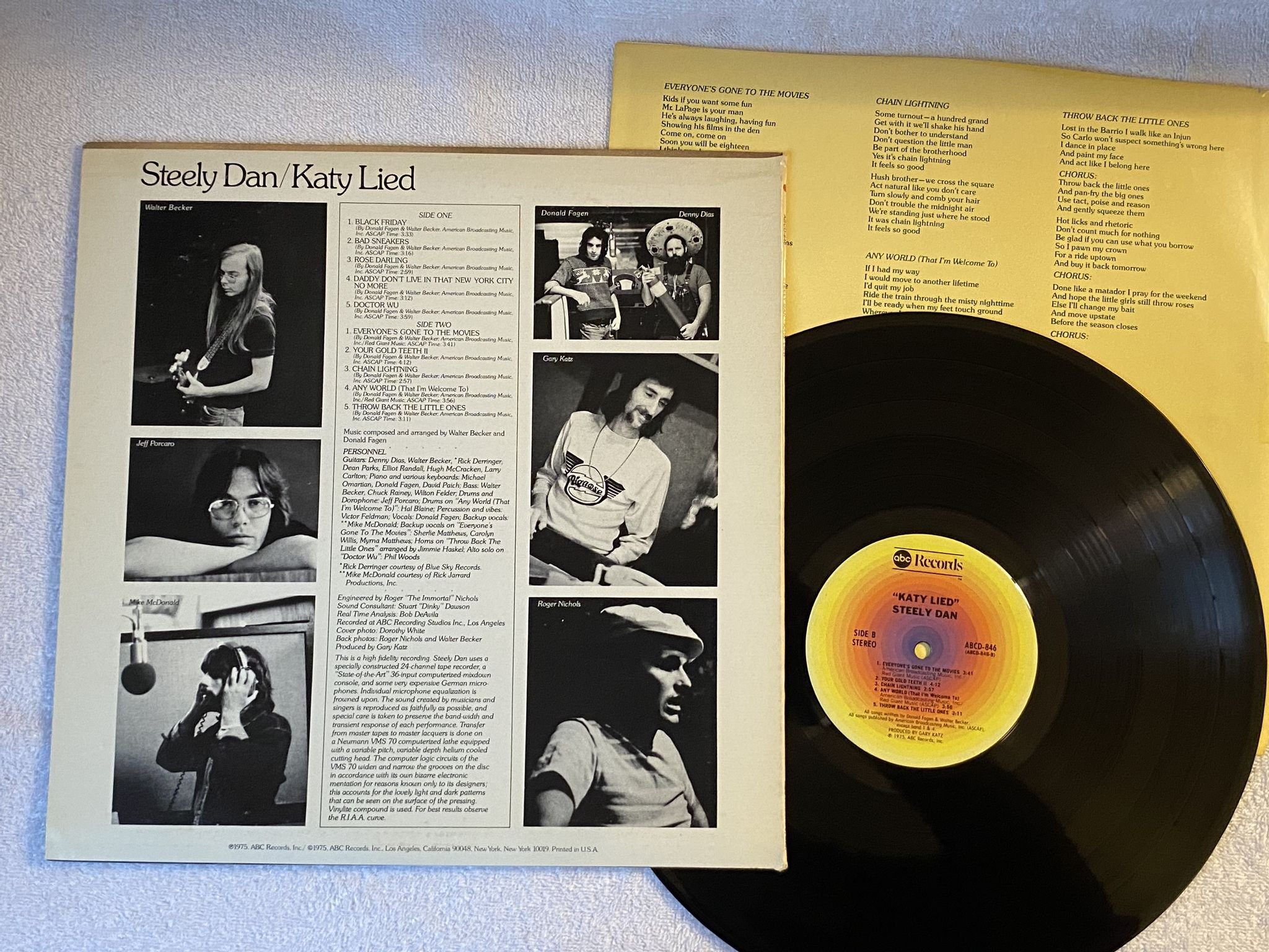 Omslagsbild för skivan STEELY DAN katy lied LP -75 US ABC ABCD 846