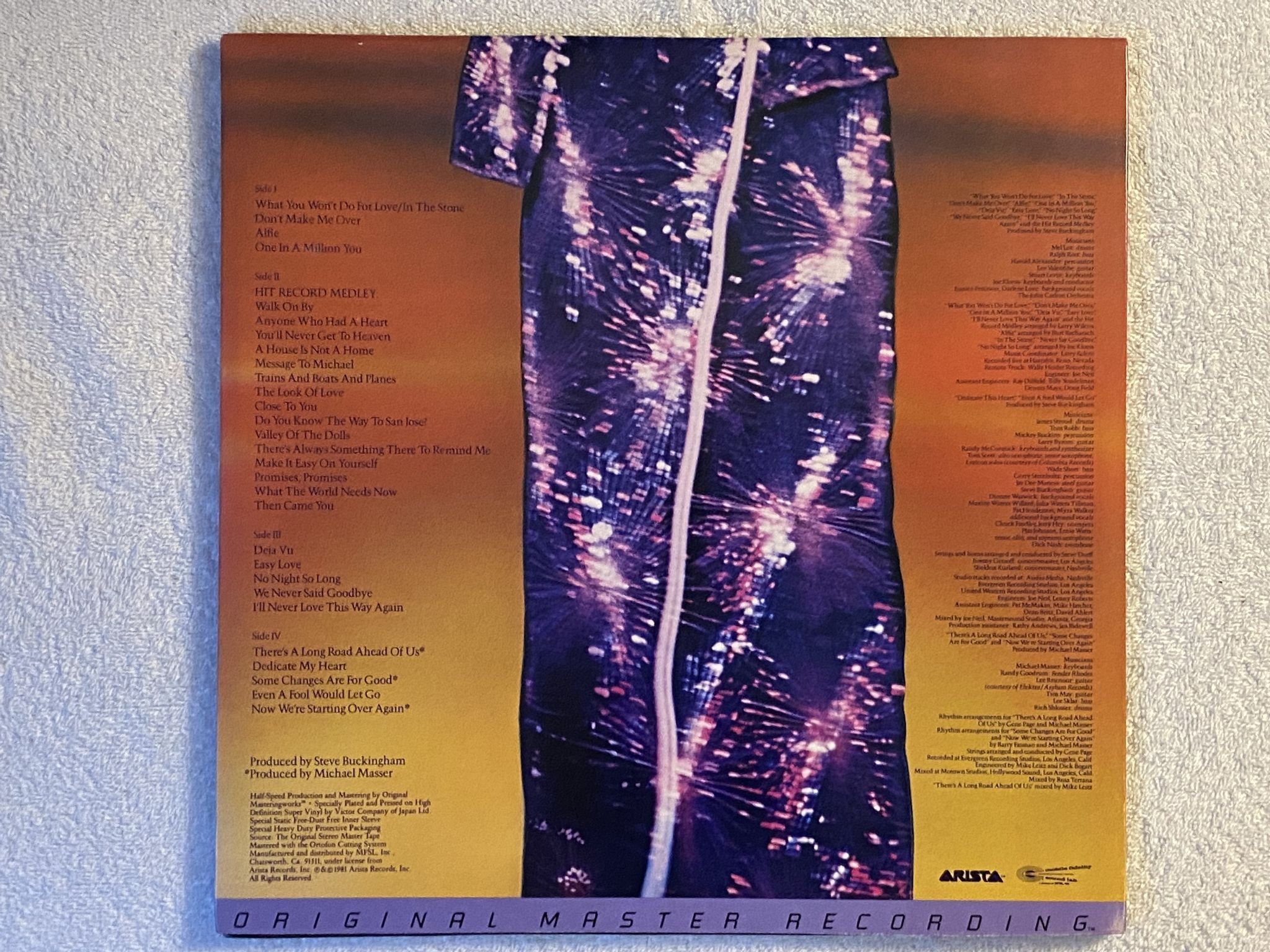 Omslagsbild för skivan DIONNE WARWICK Hot! Live And Otherwise 2xLP -83 US MFSL 2-098 * Audiophile *