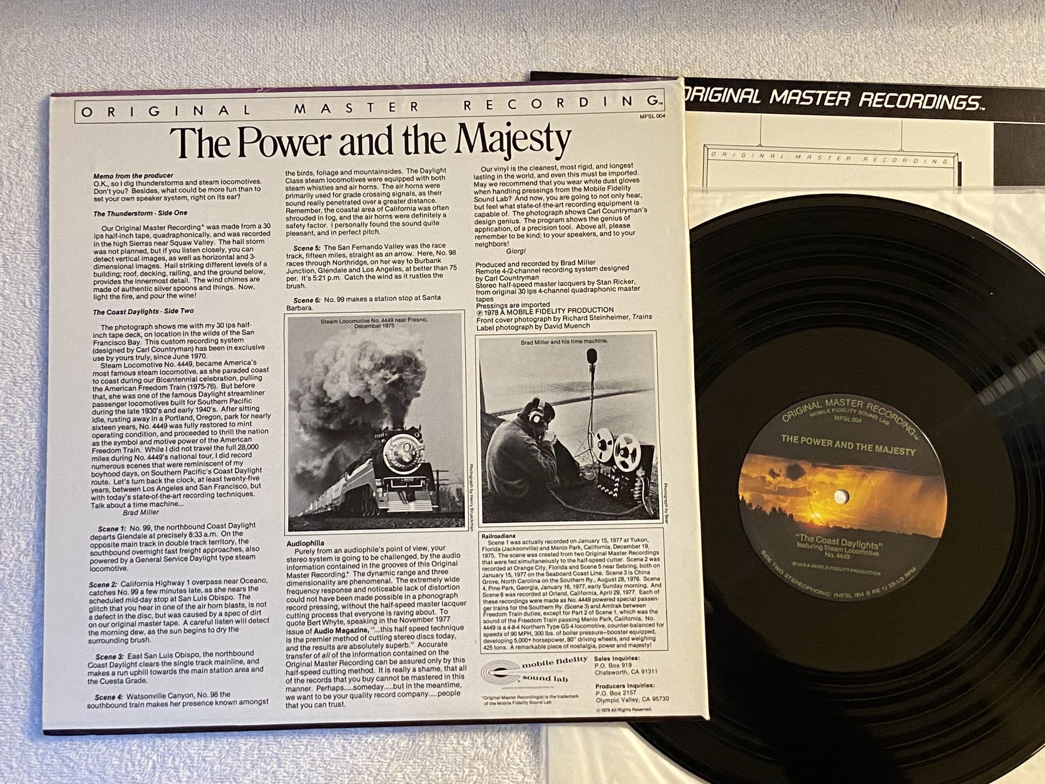 Omslagsbild för skivan BRAD MILLER The Power And The Majesty LP -78 US MFSL 004 * Audiophile *
