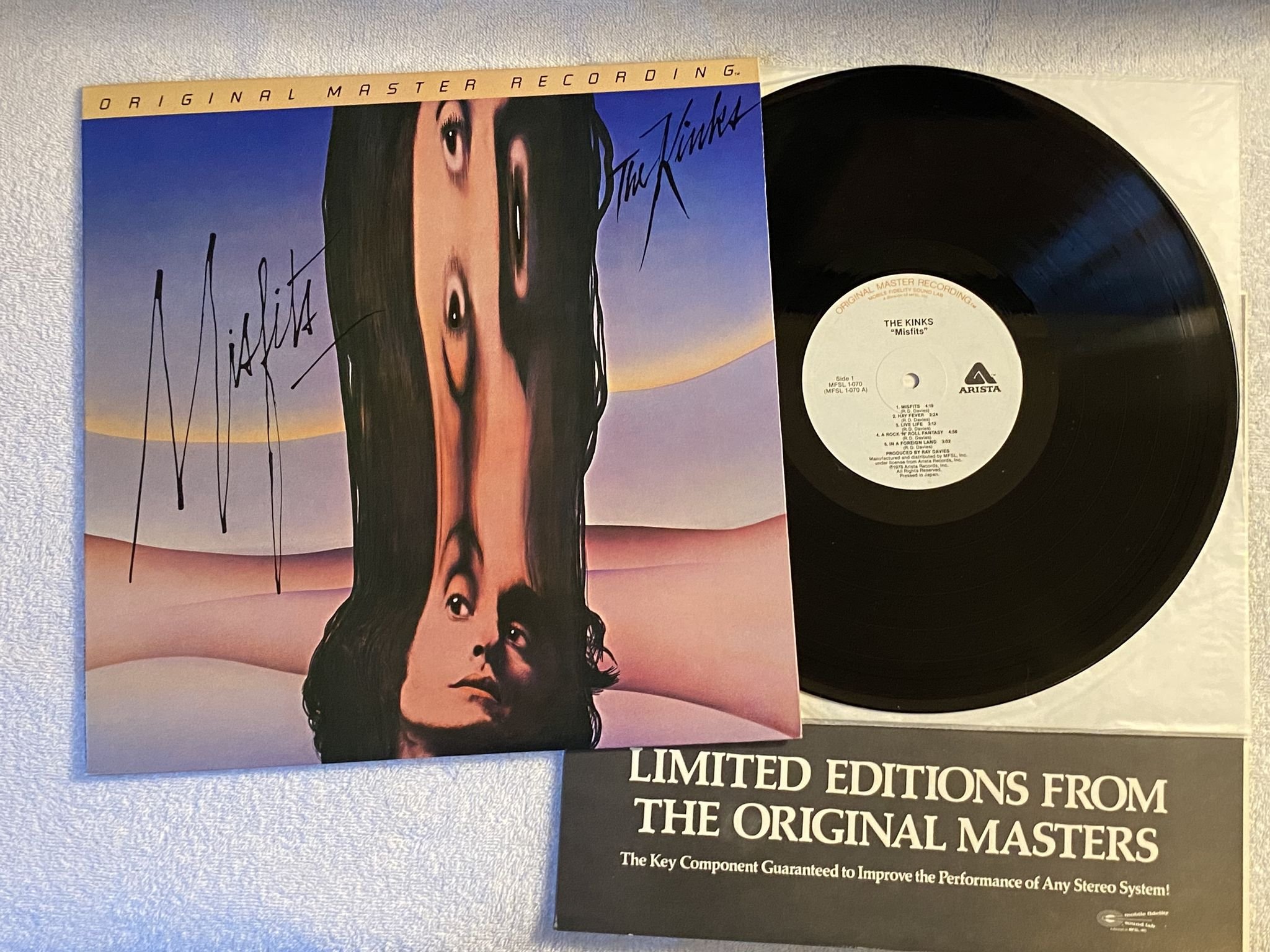 Omslagsbild för skivan THE KINKS Misfits LP -81 US MOBILE FIDELITY SOUND LAB MFSL 1-070 * Audiophile *