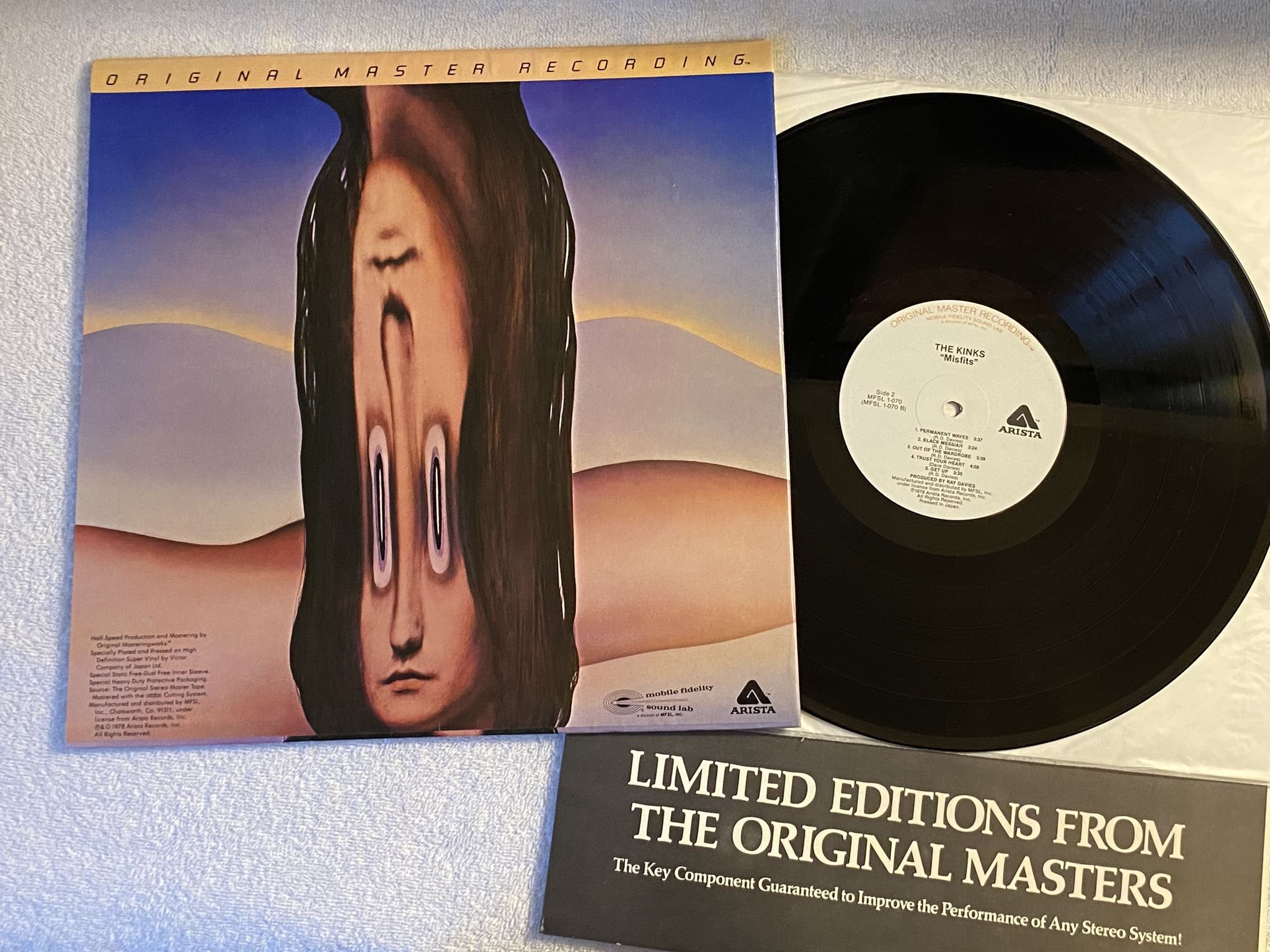 Omslagsbild för skivan THE KINKS Misfits LP -81 US MOBILE FIDELITY SOUND LAB MFSL 1-070 * Audiophile *