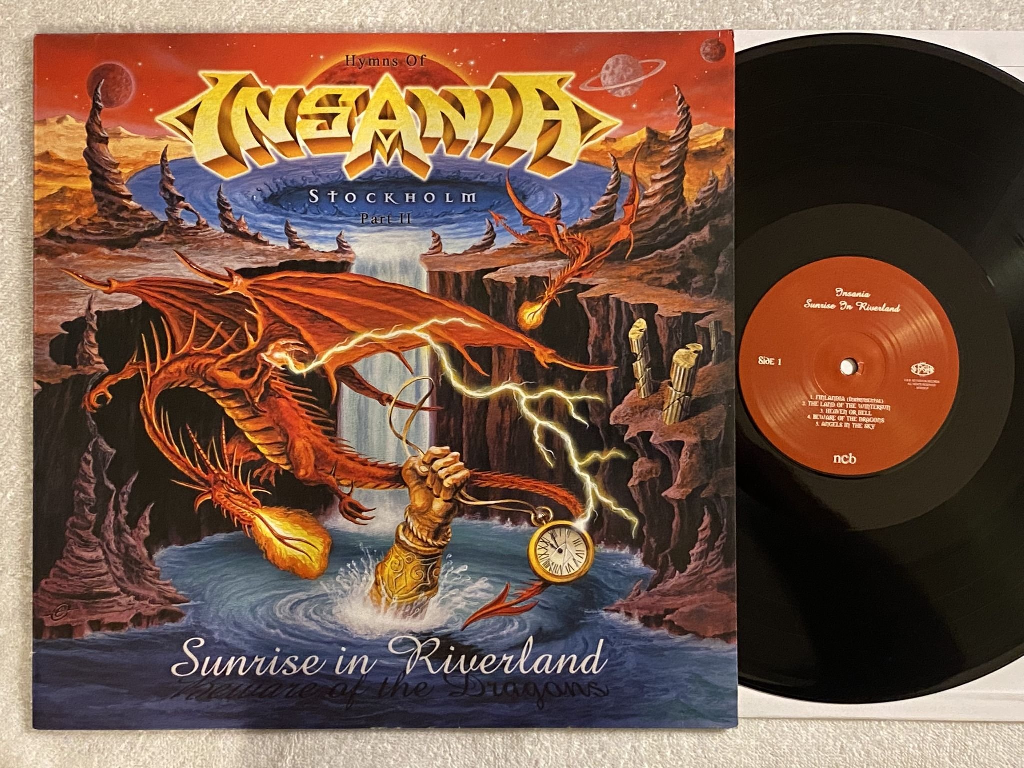 Omslagsbild för skivan INSANIA Sunrise In Riverland LP 2001 Swe NO FASHION NFR050LP