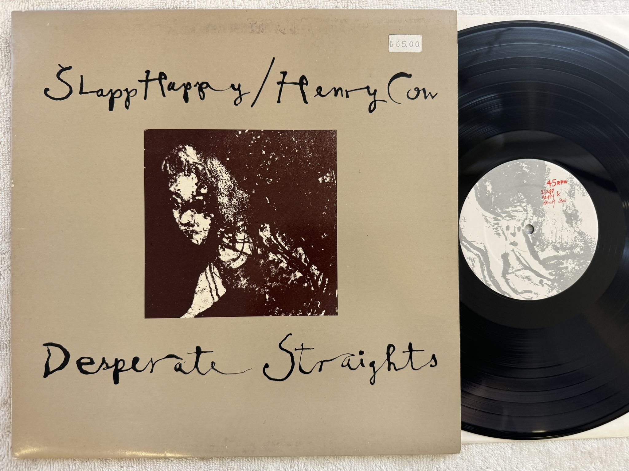 Omslagsbild för skivan SLAPP HAPPY / HENRY COW Desperate Straights LP -75/82 RECOMMENDED 45RPM RRA 12