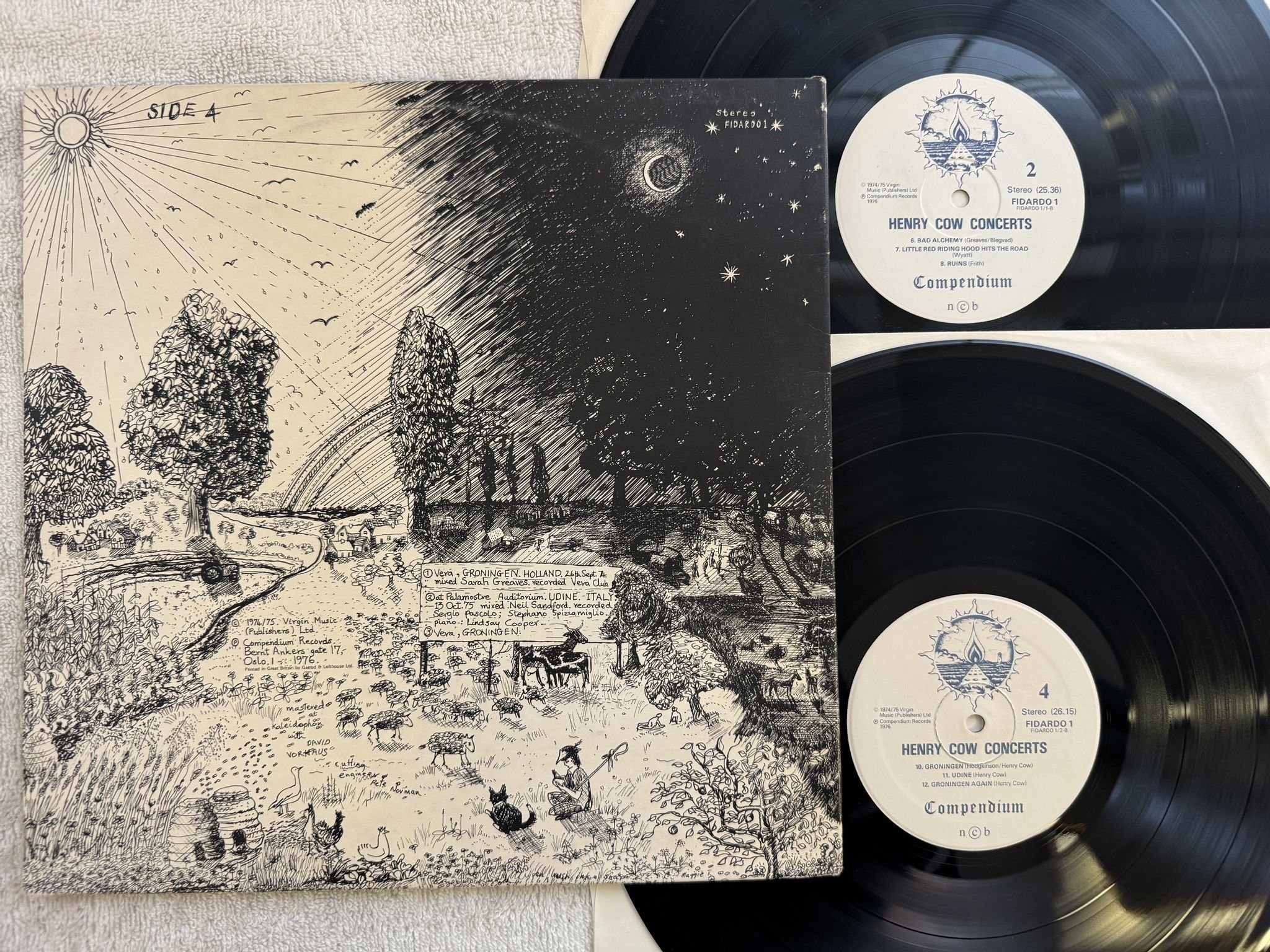 Omslagsbild för skivan HENRY COW Concerts 2xLP ncb -76 COMPENDIUM FIDARDO 1