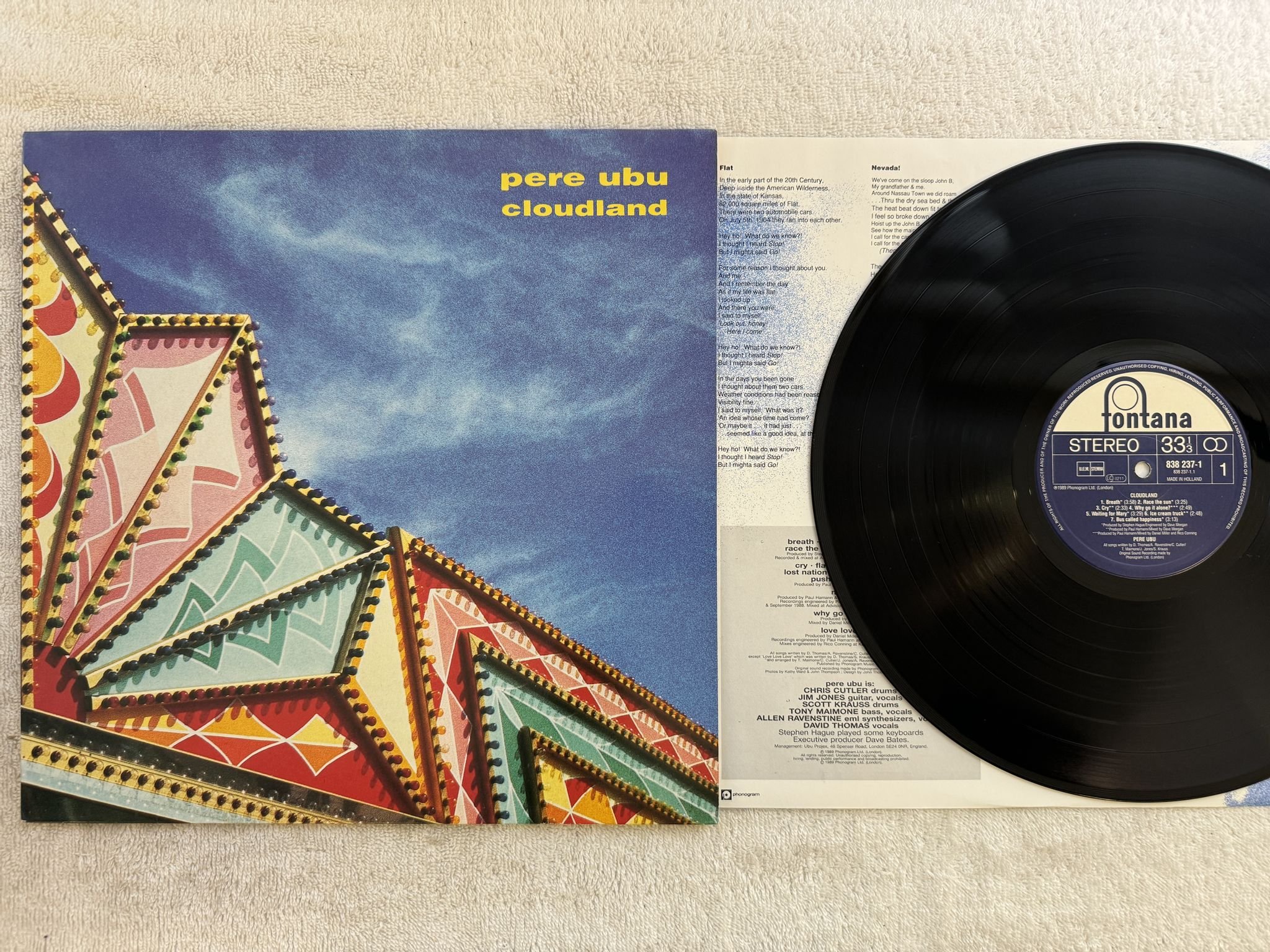 Omslagsbild för skivan PERE UBU cloudland LP -89 Hol FONTANA 838237-1