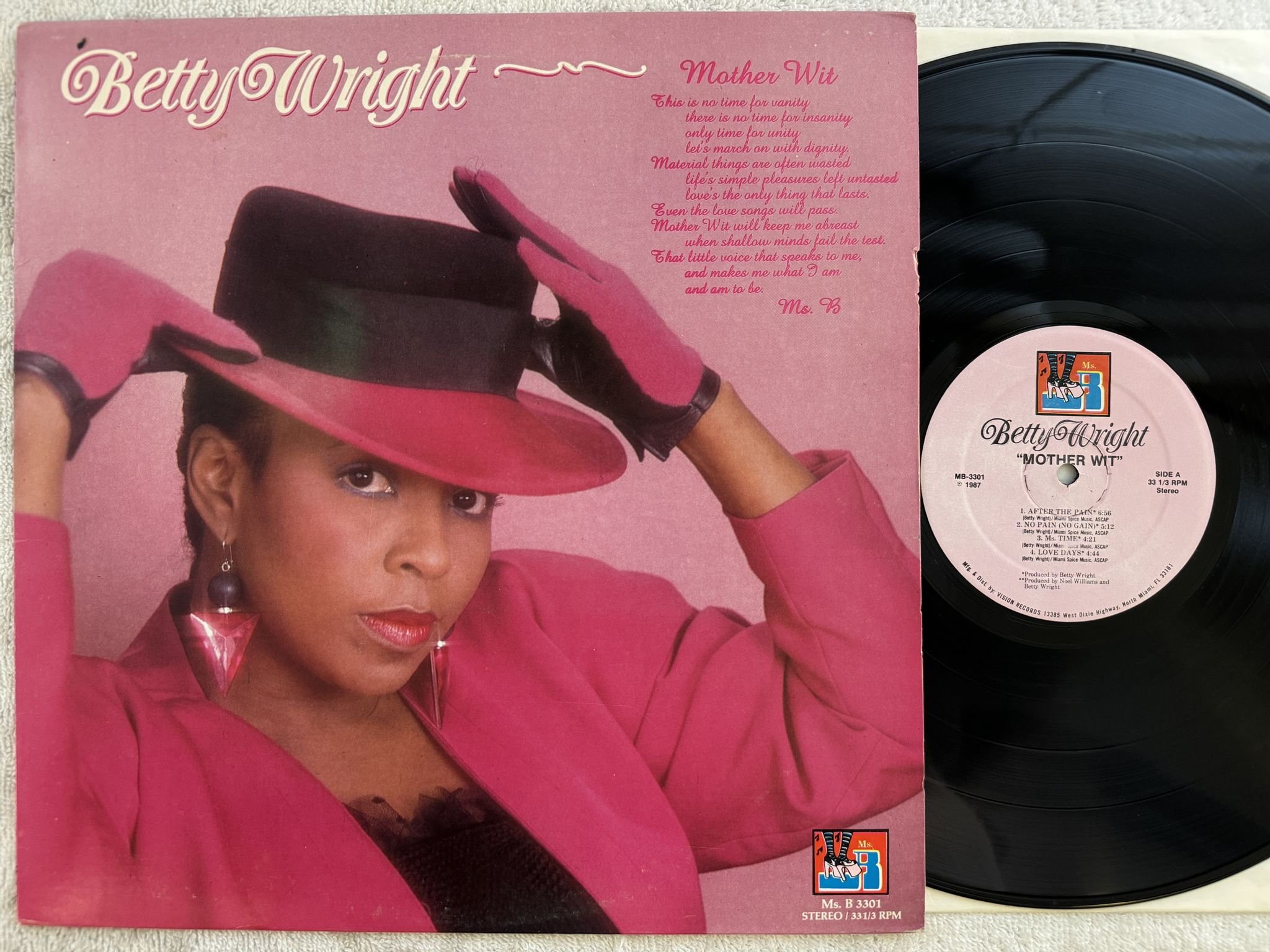 Omslagsbild för skivan BETTY WRIGHT mother wit LP -87 US Ms.B Records MB-3301
