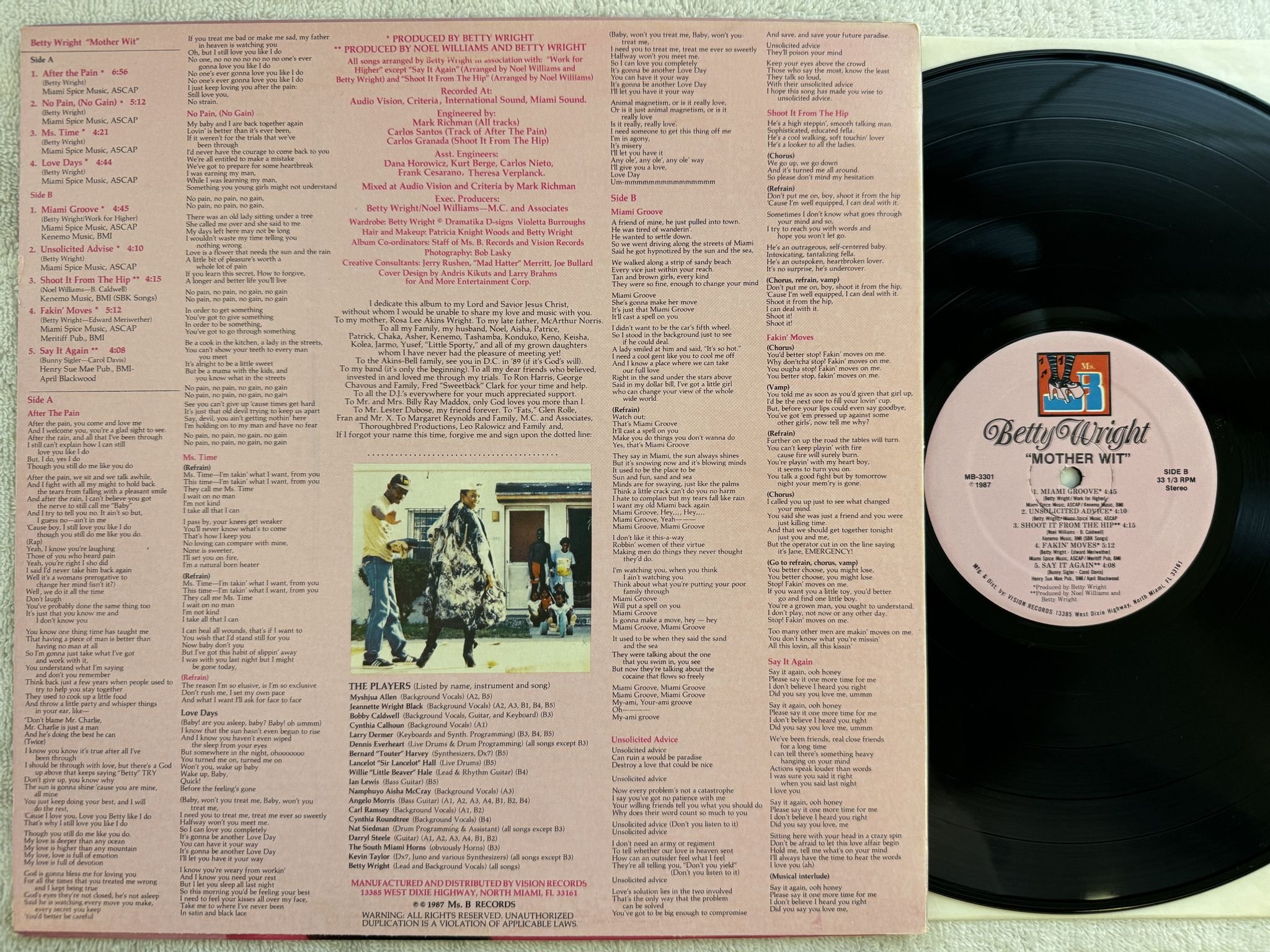 Omslagsbild för skivan BETTY WRIGHT mother wit LP -87 US Ms.B Records MB-3301