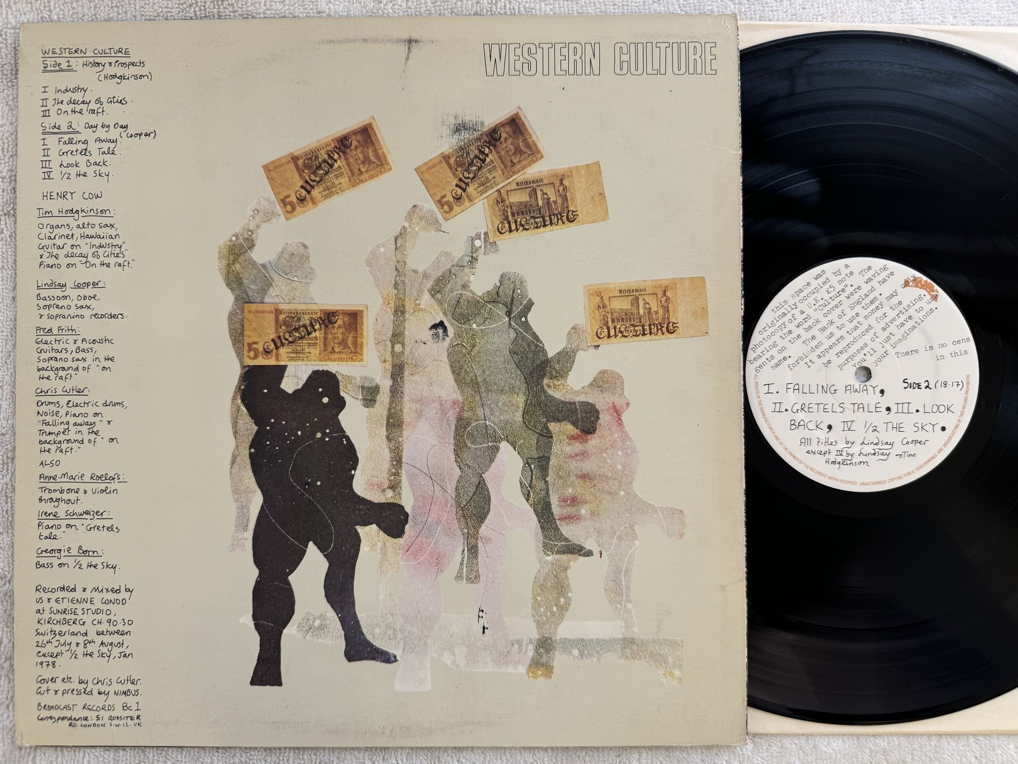 Omslagsbild för skivan HENRY COW western culture LP -79 UK BROADCAST BC1 *** AVANTGARDE ***