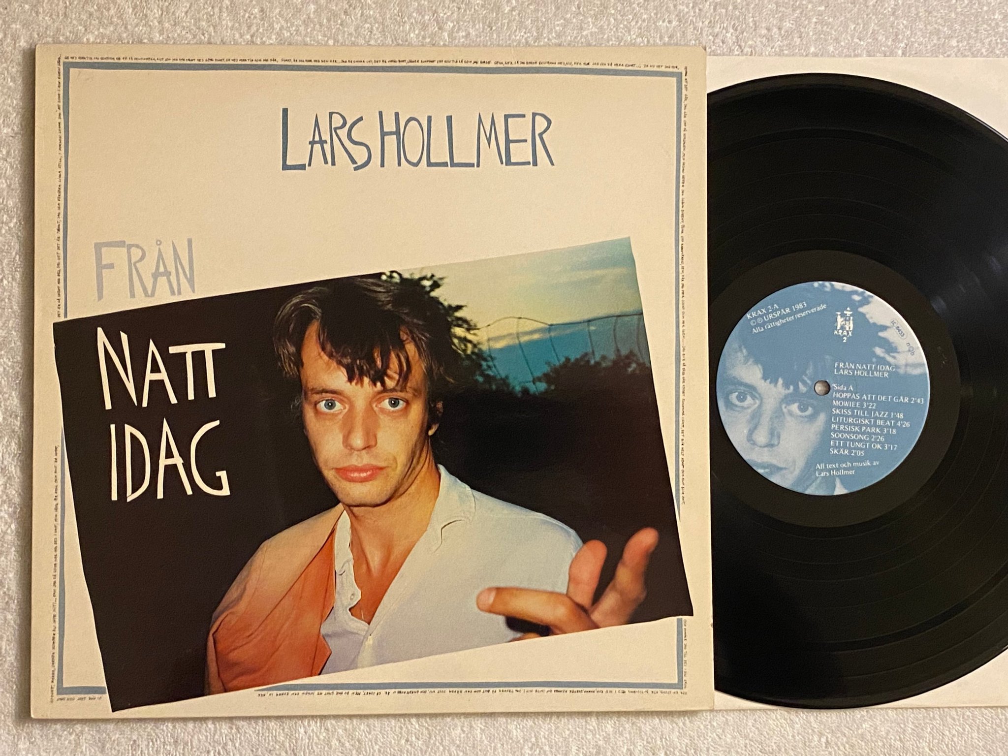 Omslagsbild för skivan LARS HOLLMER Från Natt Idag LP -83 Swe KRAX 2 *** AVANTGARDE ***