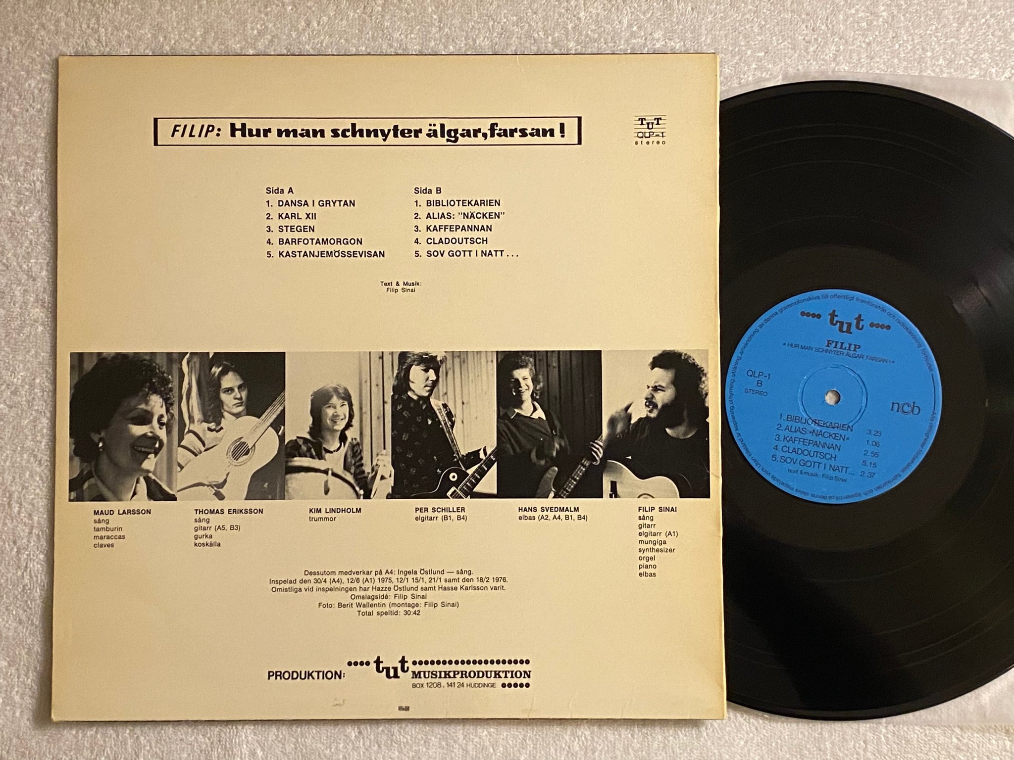 Omslagsbild för skivan FILIP Hur Man Schnyter Älgar, Farsan! LP -76 Swe TUT QLP-1 *** ORUP ***