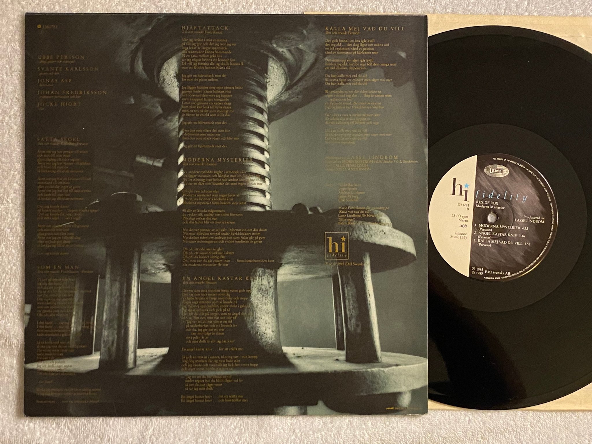 Omslagsbild för skivan REX DE ROX moderna mysterier LP -85 Swe EMI / ?HI FIDELITY 1361781