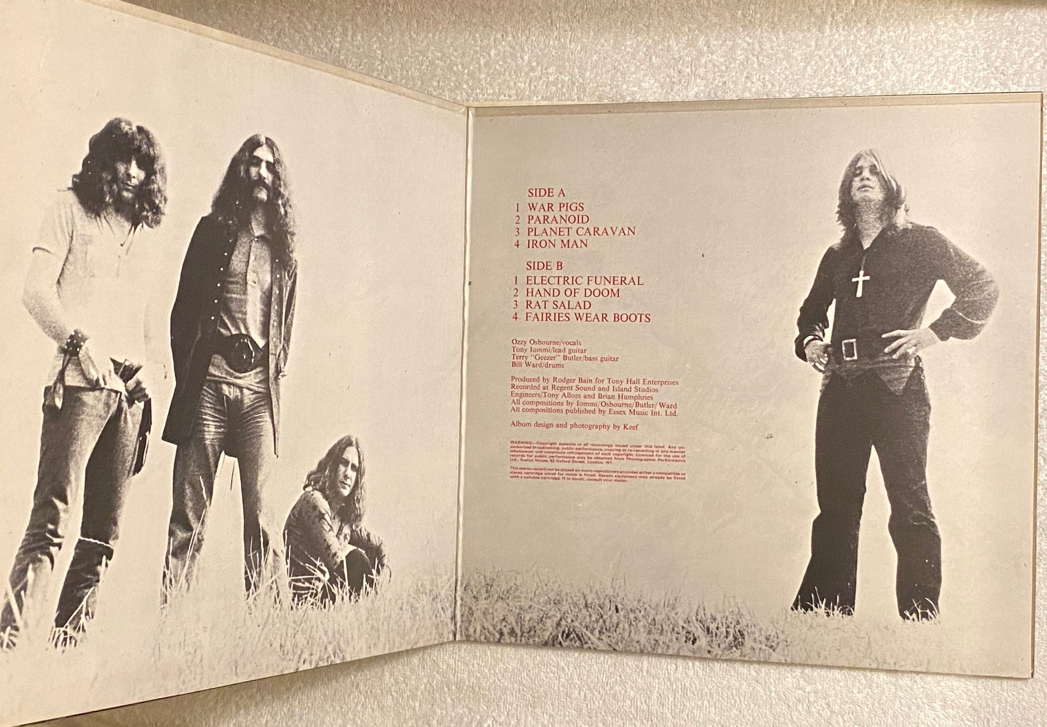 Omslagsbild för skivan BLACK SABBATH paranoid LP -70/71 UK VERTIGO 6360 011