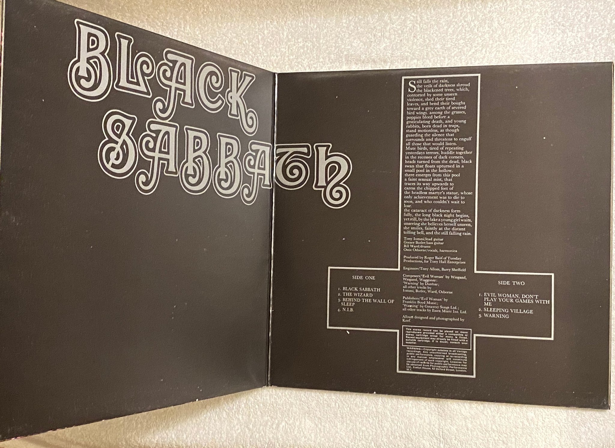 Omslagsbild för skivan BLACK SABBATH s/tLP -70/71 UK VERTIGO 847 903 VTY