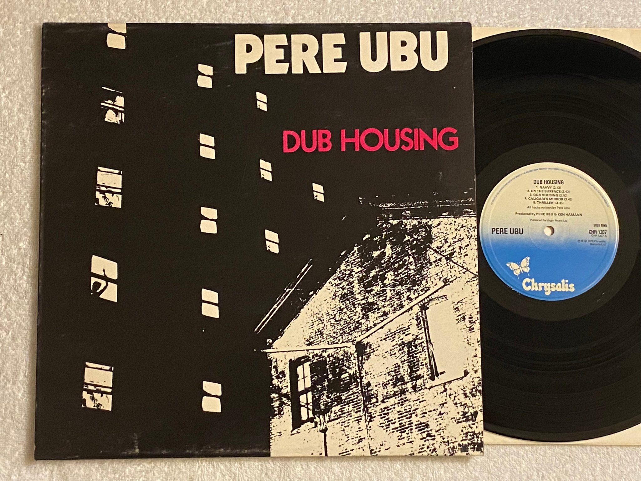 Omslagsbild för skivan PERE UBU dub housing LP -78 UK CHRYSALIS CHR 1207