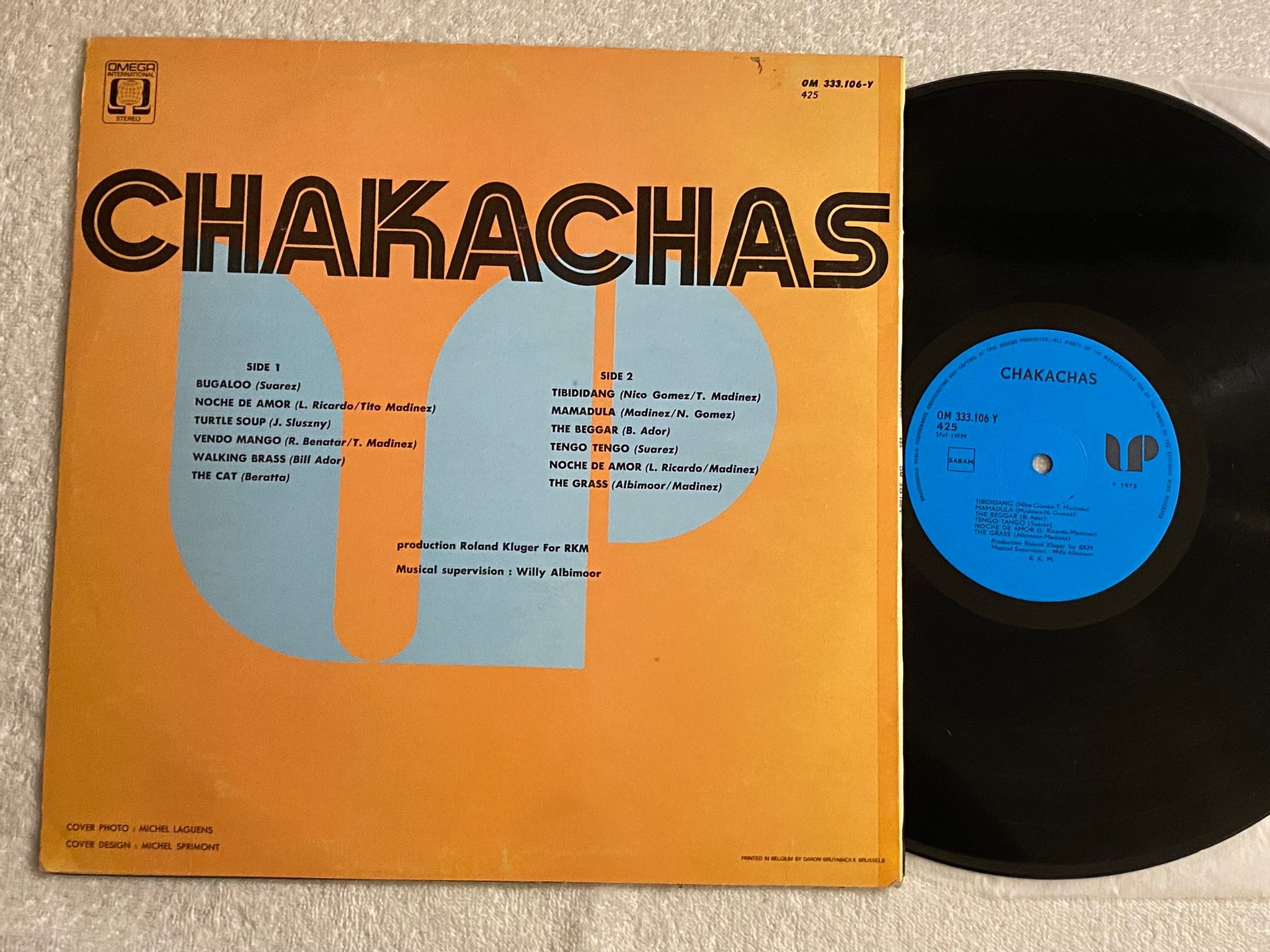 Omslagsbild för skivan CHAKACHAS s/t LP -73 Belgium OMEGA INT OM 333.106 Y ** funky latin boogaloo **