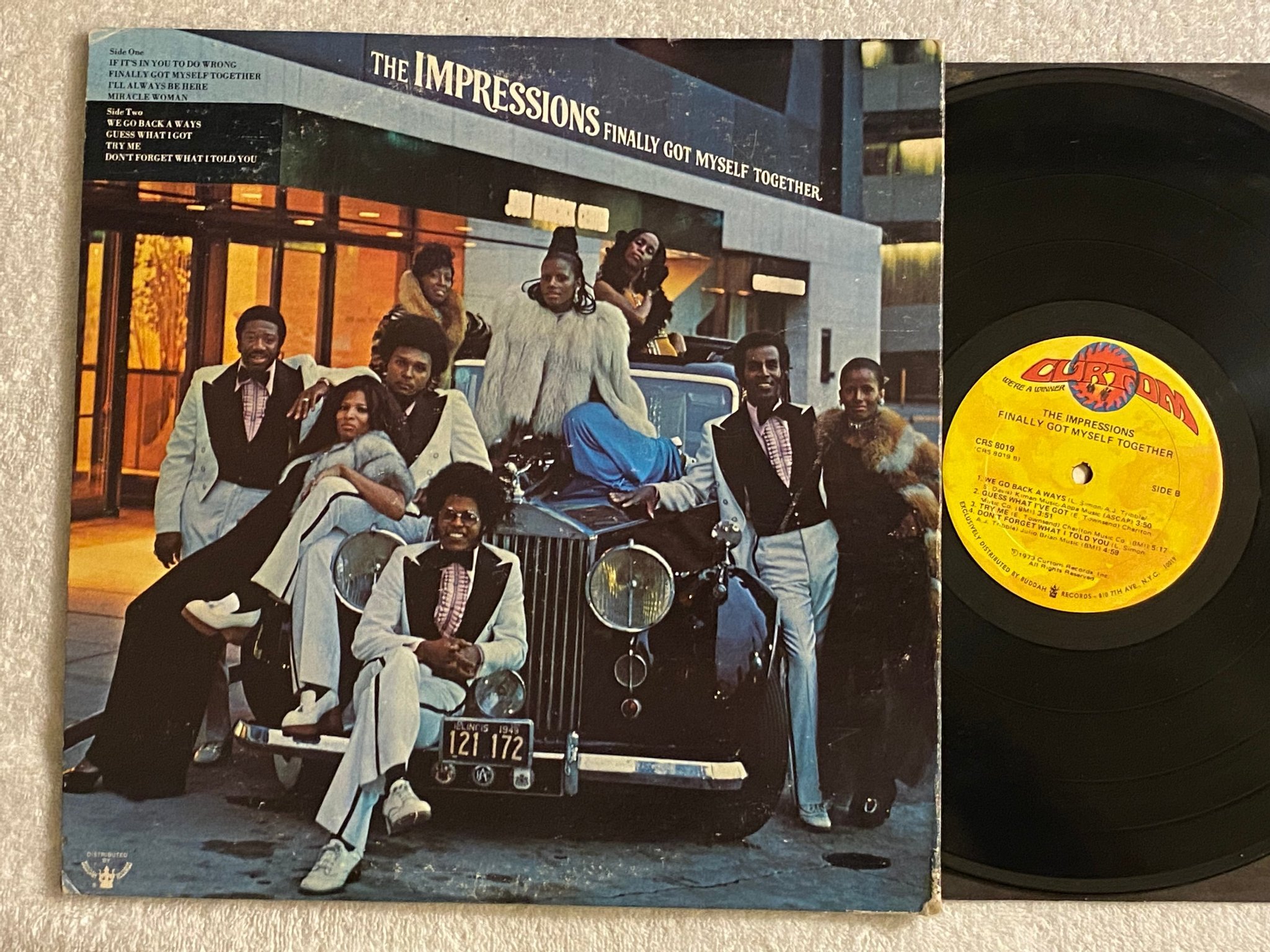 Omslagsbild för skivan IMPRESSIONS finally got myself together LP -73 US CURTOM CRS 8019