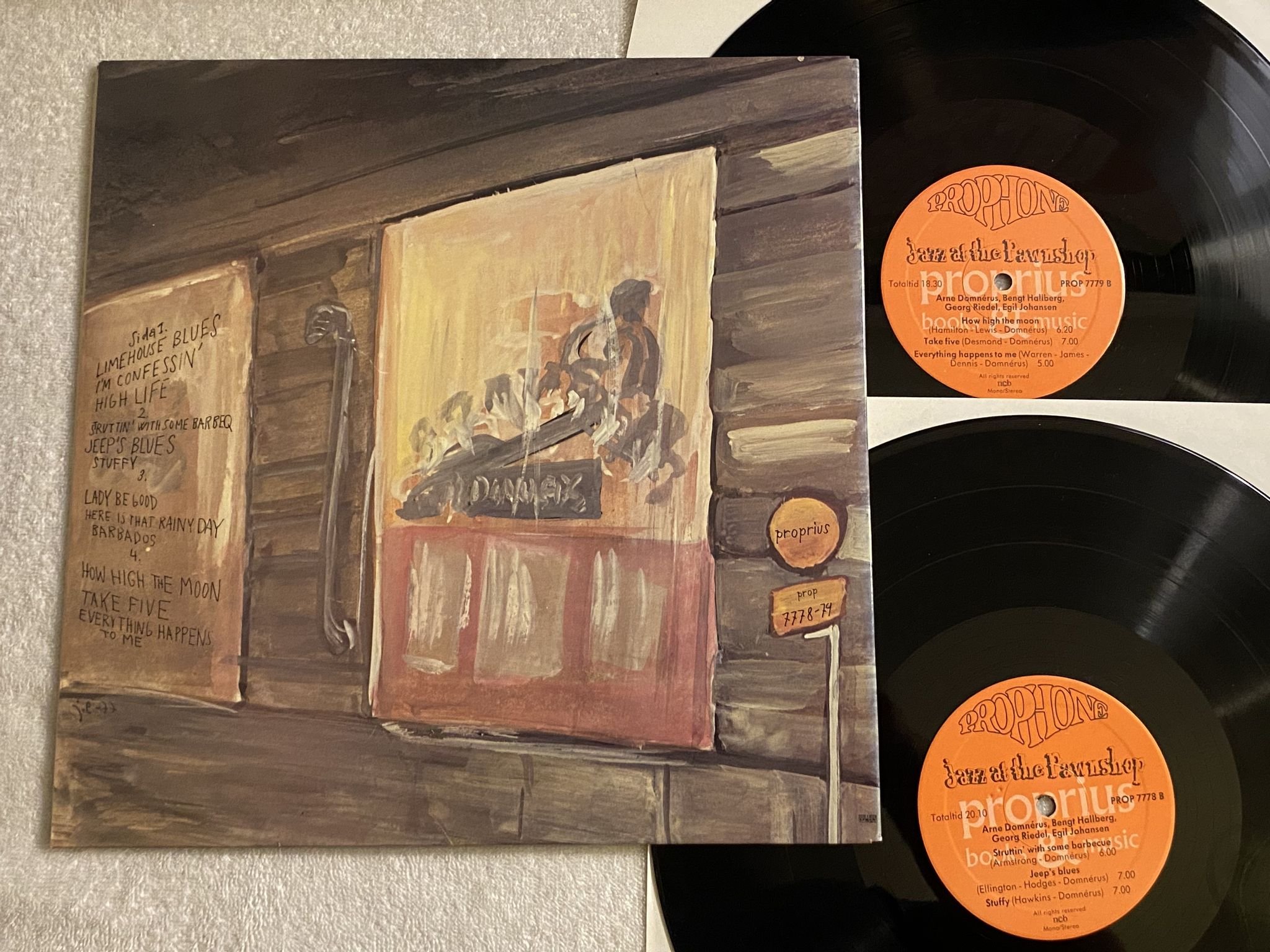 Omslagsbild för skivan ARNE DOMNERUS jazz at the Pawnshop 2xLP 77 PROPRIUS PROP 7778-79 * Audiophile *