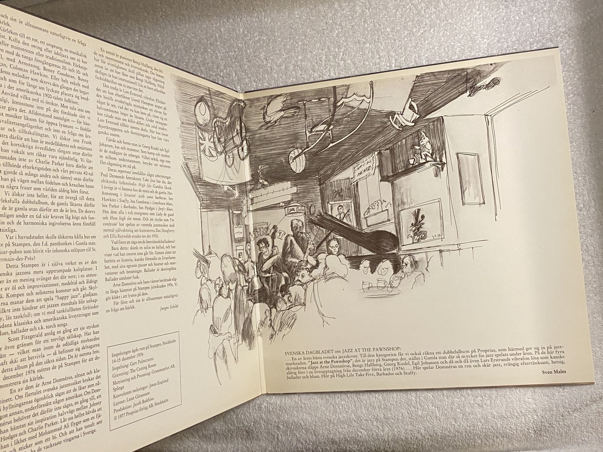 Omslagsbild för skivan ARNE DOMNERUS jazz at the Pawnshop 2xLP 77 PROPRIUS PROP 7778-79 * Audiophile *