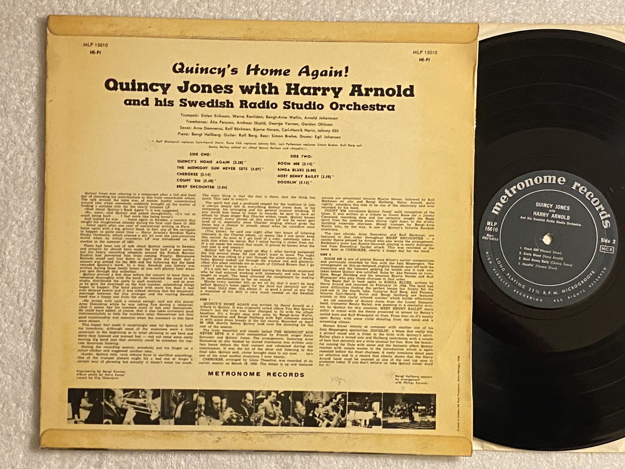 Omslagsbild för skivan QUINCY JONES with HARRY ARNOLD s/t LP -58 Swe METRONOME MLP 15010