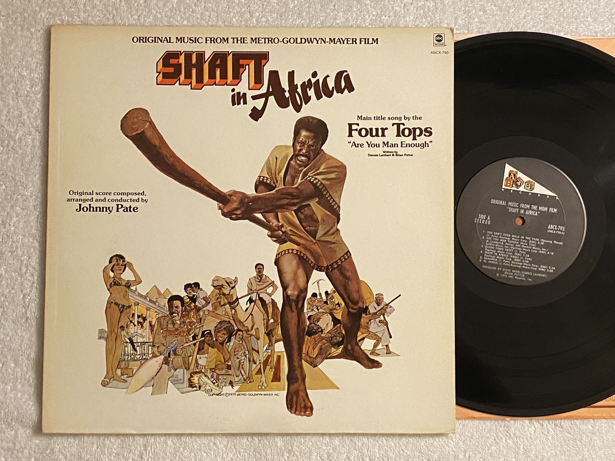 Omslagsbild för skivan JOHNNY PATE Shaft in Africa LP -73 US ABC ABCX-793 ** BLAXPLOITATION **