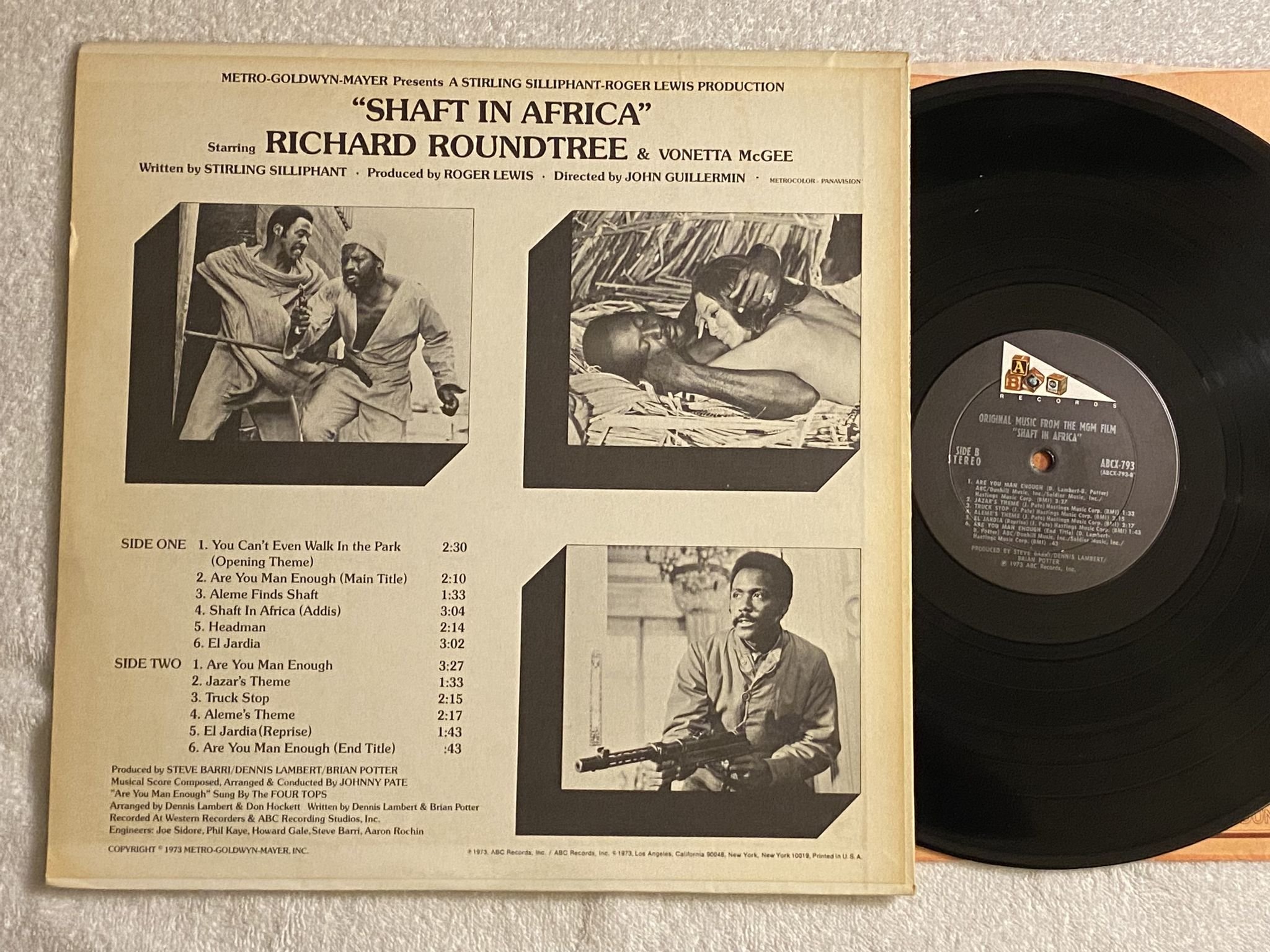Omslagsbild för skivan JOHNNY PATE Shaft in Africa LP -73 US ABC ABCX-793 ** BLAXPLOITATION **