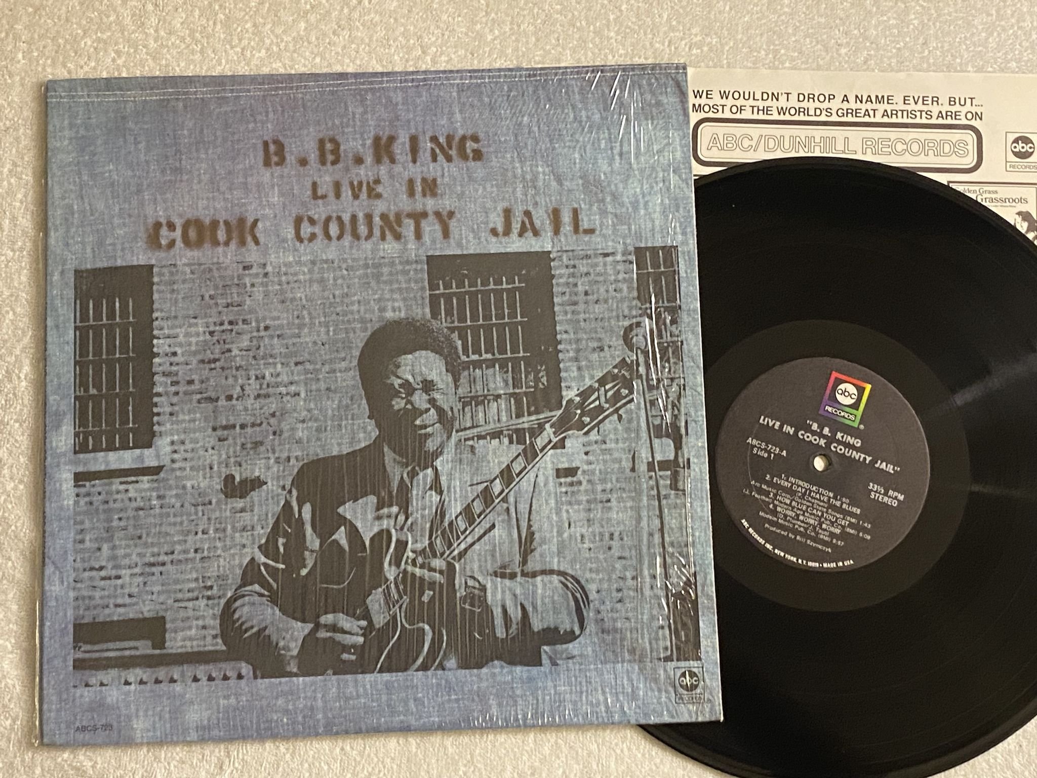 Omslagsbild för skivan B.B. KING live in Cook County jail LP -71 US ABC ABCS-723