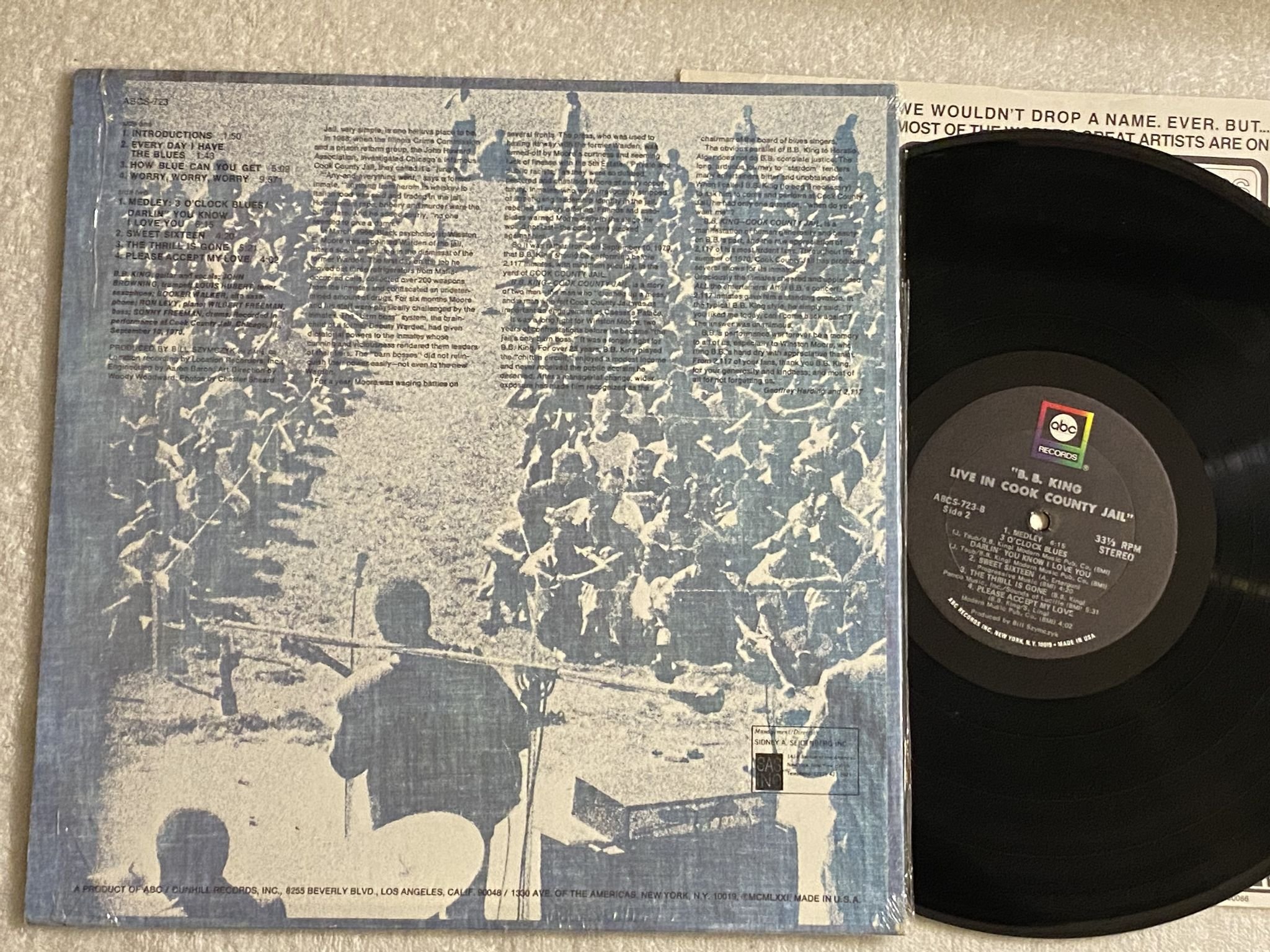 Omslagsbild för skivan B.B. KING live in Cook County jail LP -71 US ABC ABCS-723