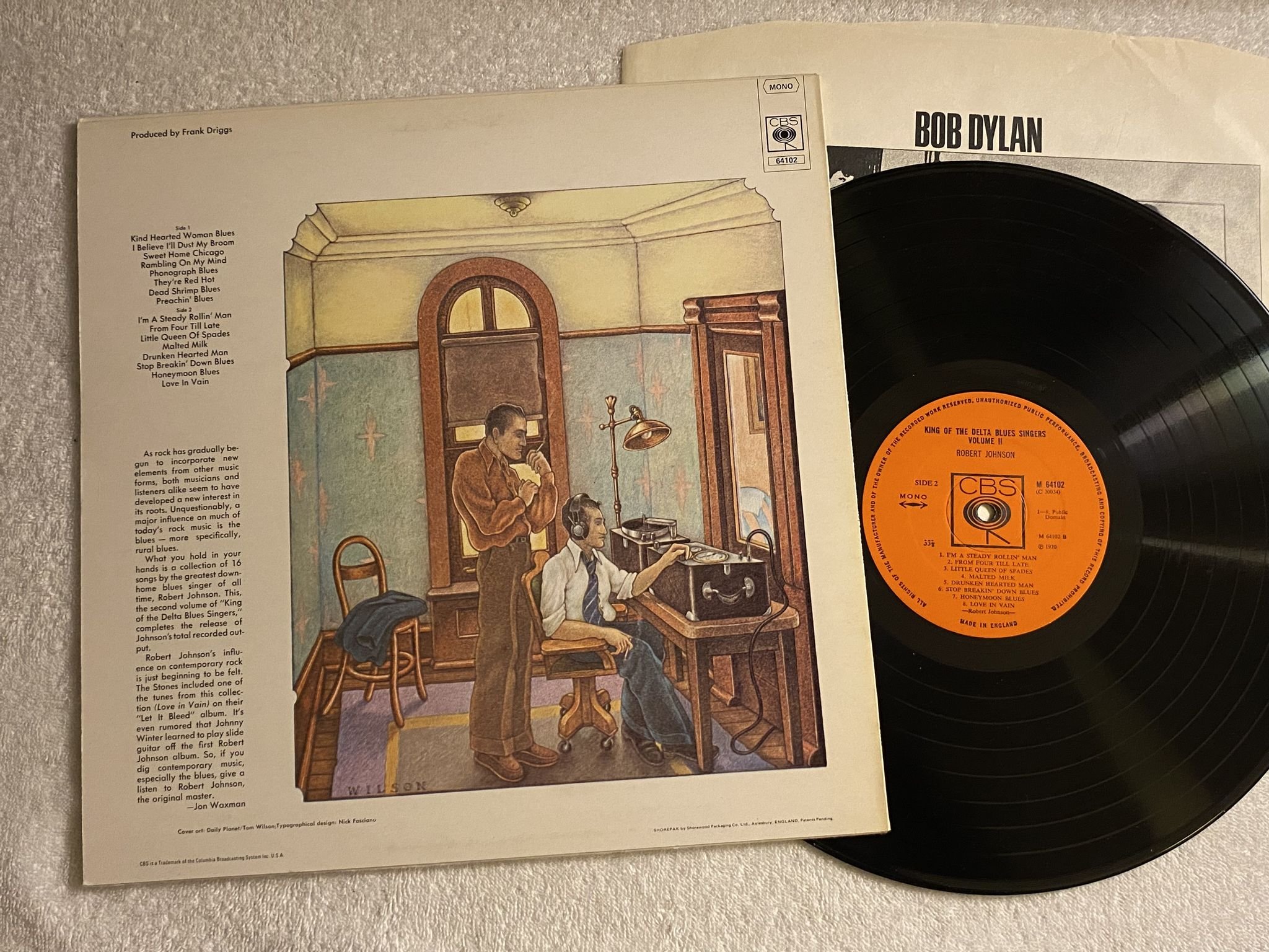 Omslagsbild för skivan ROBERT JOHNSON king of the delta blues singers vol 2 LP -70 UK CBS mono 64102