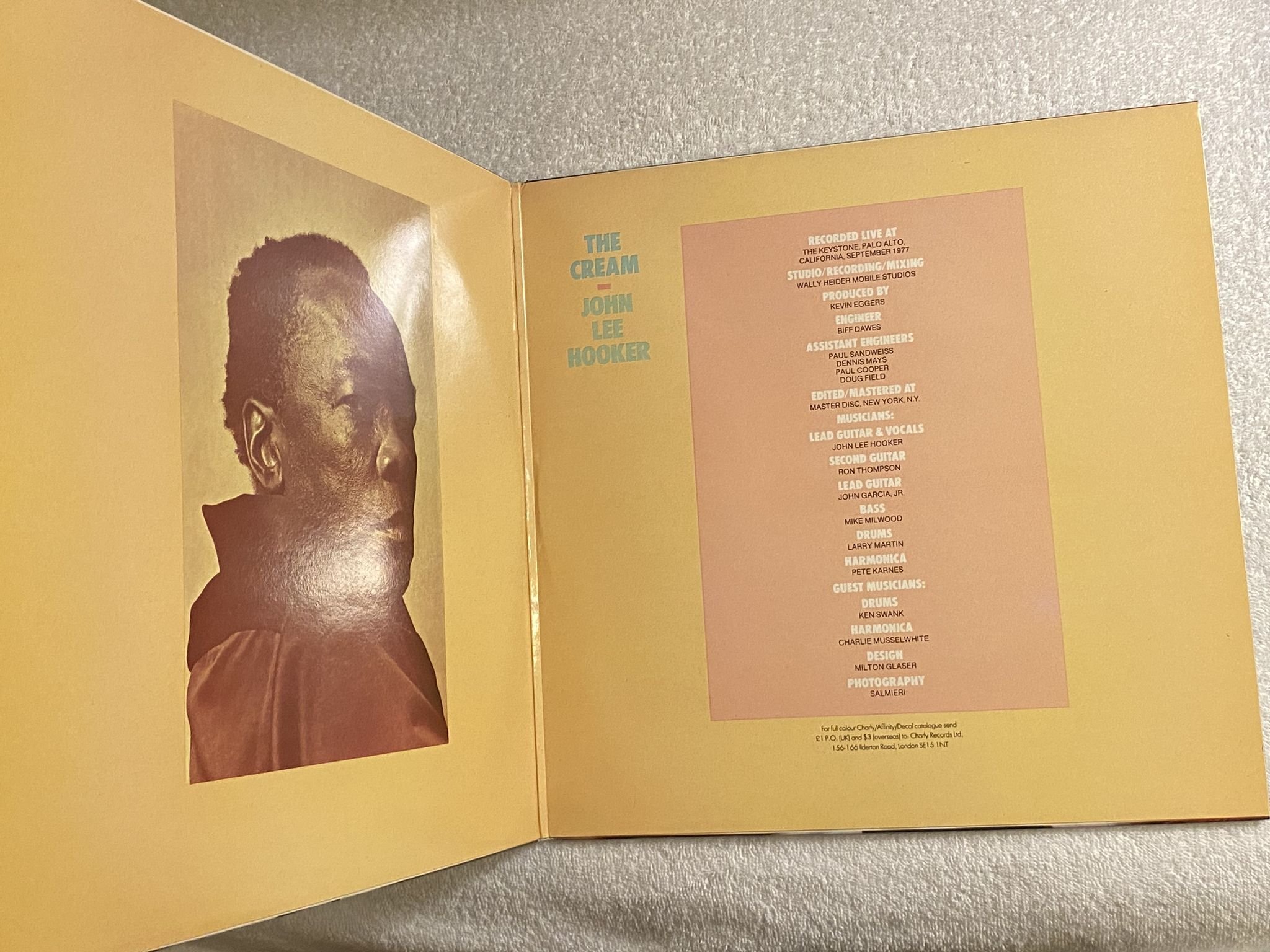 Omslagsbild för skivan JOHN LEE HOOKER the cream 2xLP -88 CHARLY R&B CDX 22