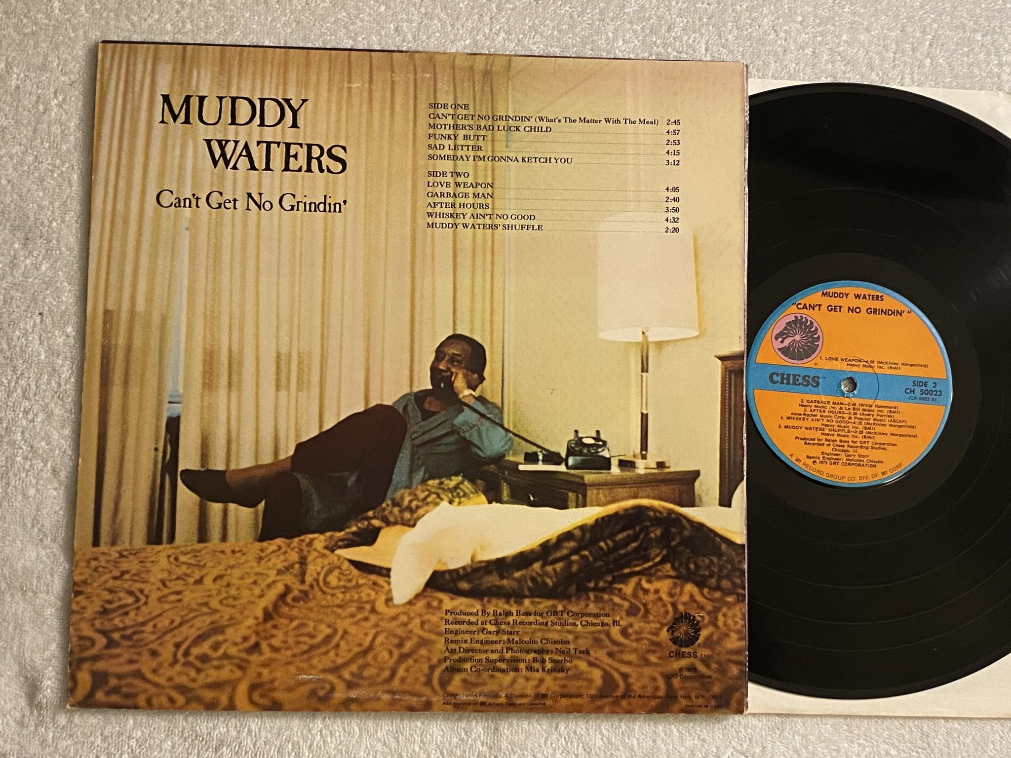 Omslagsbild för skivan MUDDY WATERS can't get no grindin' LP US CHESS CH 50023