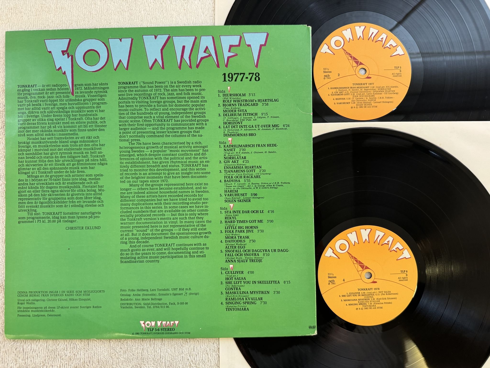 Omslagsbild för skivan V/A tonkraft 1977 2xLP -82 ** Anna Själv Tredje, Alter Ego, Mora Träsk mm **