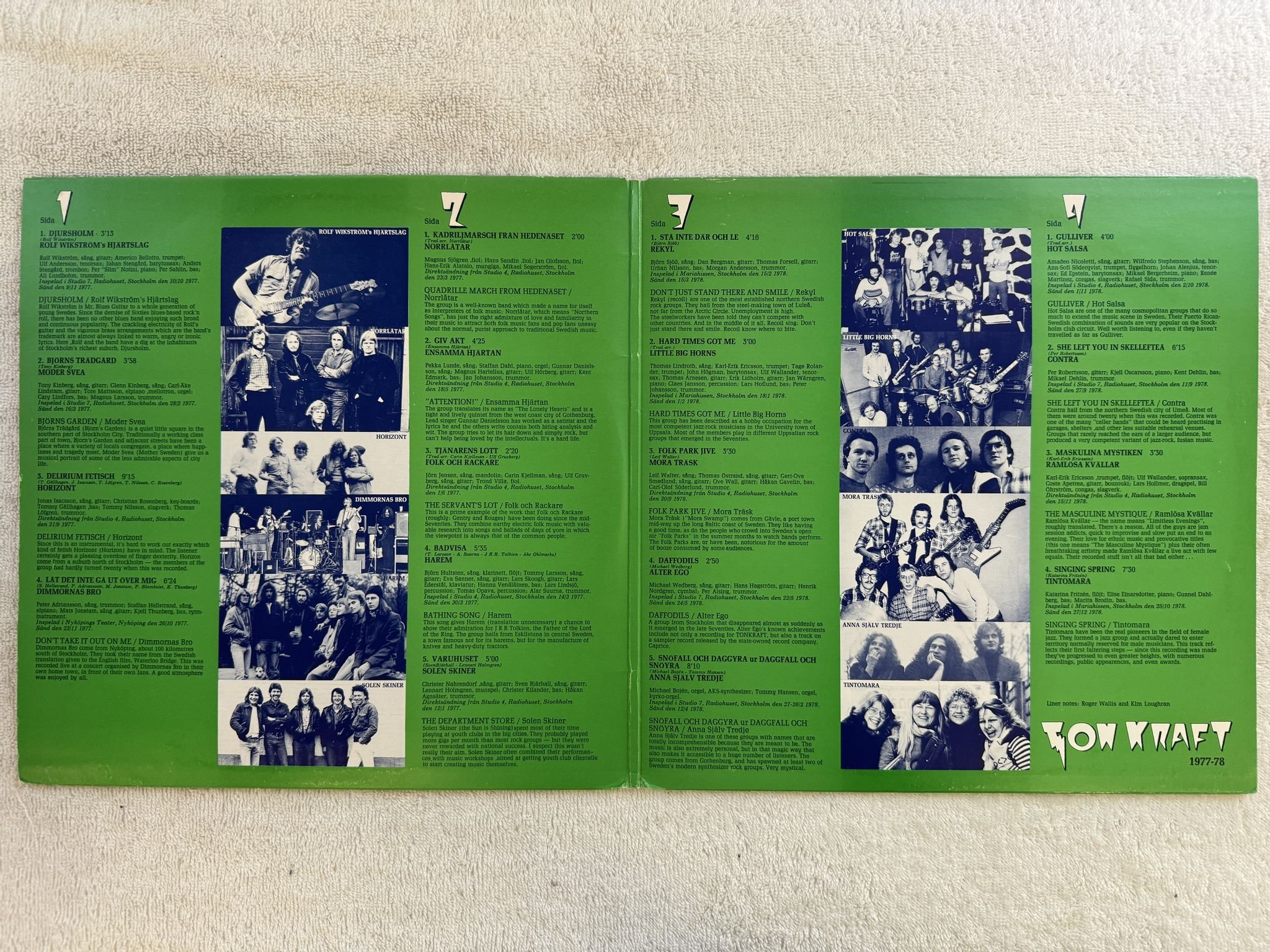 Omslagsbild för skivan V/A tonkraft 1977 2xLP -82 ** Anna Själv Tredje, Alter Ego, Mora Träsk mm **