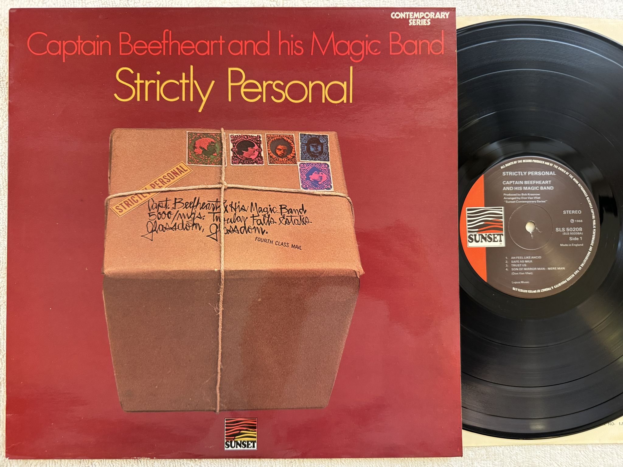 Omslagsbild för skivan CAPTAIN BEEFHEART Strictly Personal LP re -71 UK SUNSET SLS 50208
