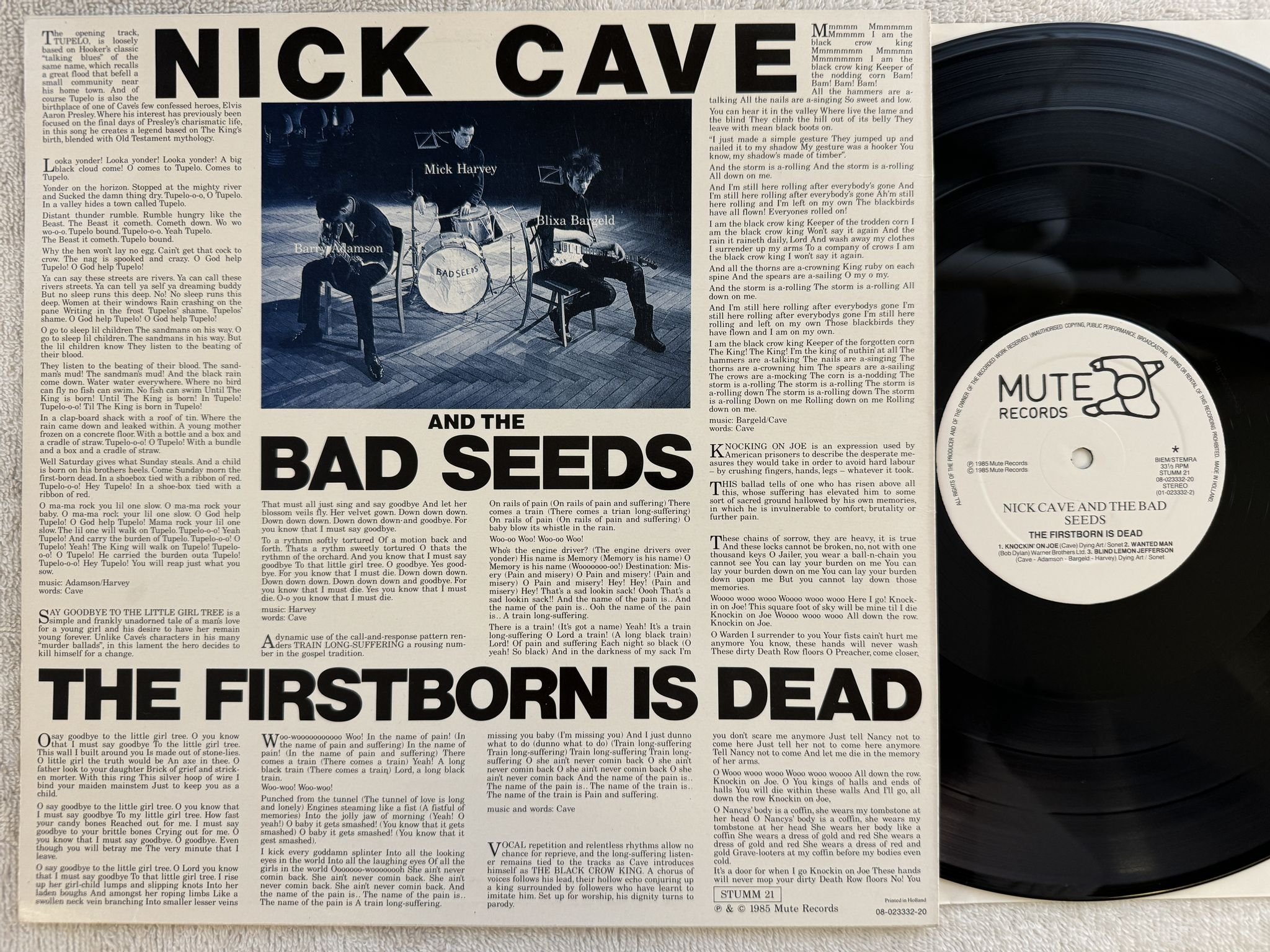 Omslagsbild för skivan NICK CAVE & THE BAD SEEDS the firstborn is dead LP -85 Hol MUTE STUMM 21