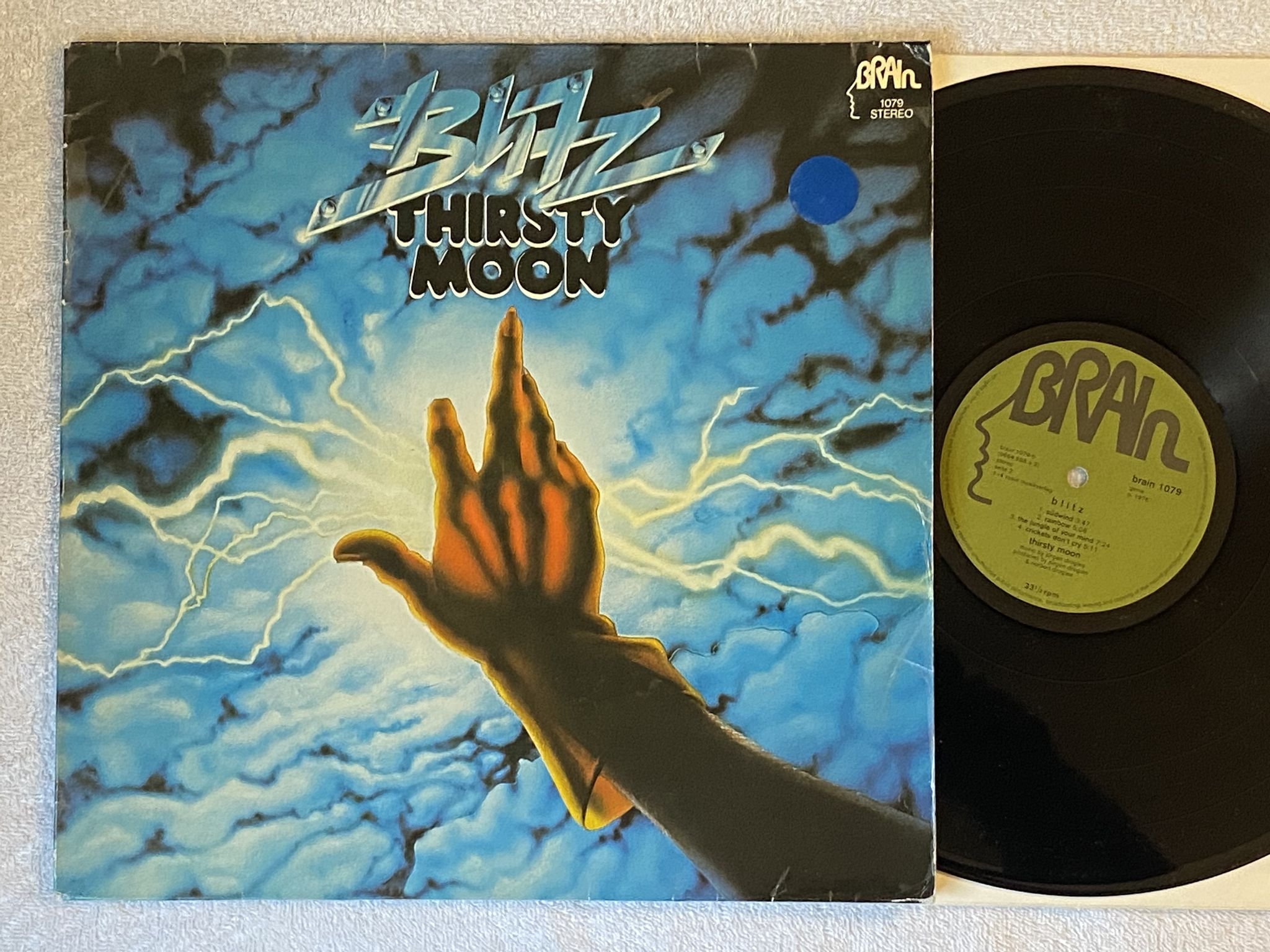Omslagsbild för skivan THIRSTY MOON Blitz LP -76 Ger BRAIN 1079 *** KRAUTROCK ***