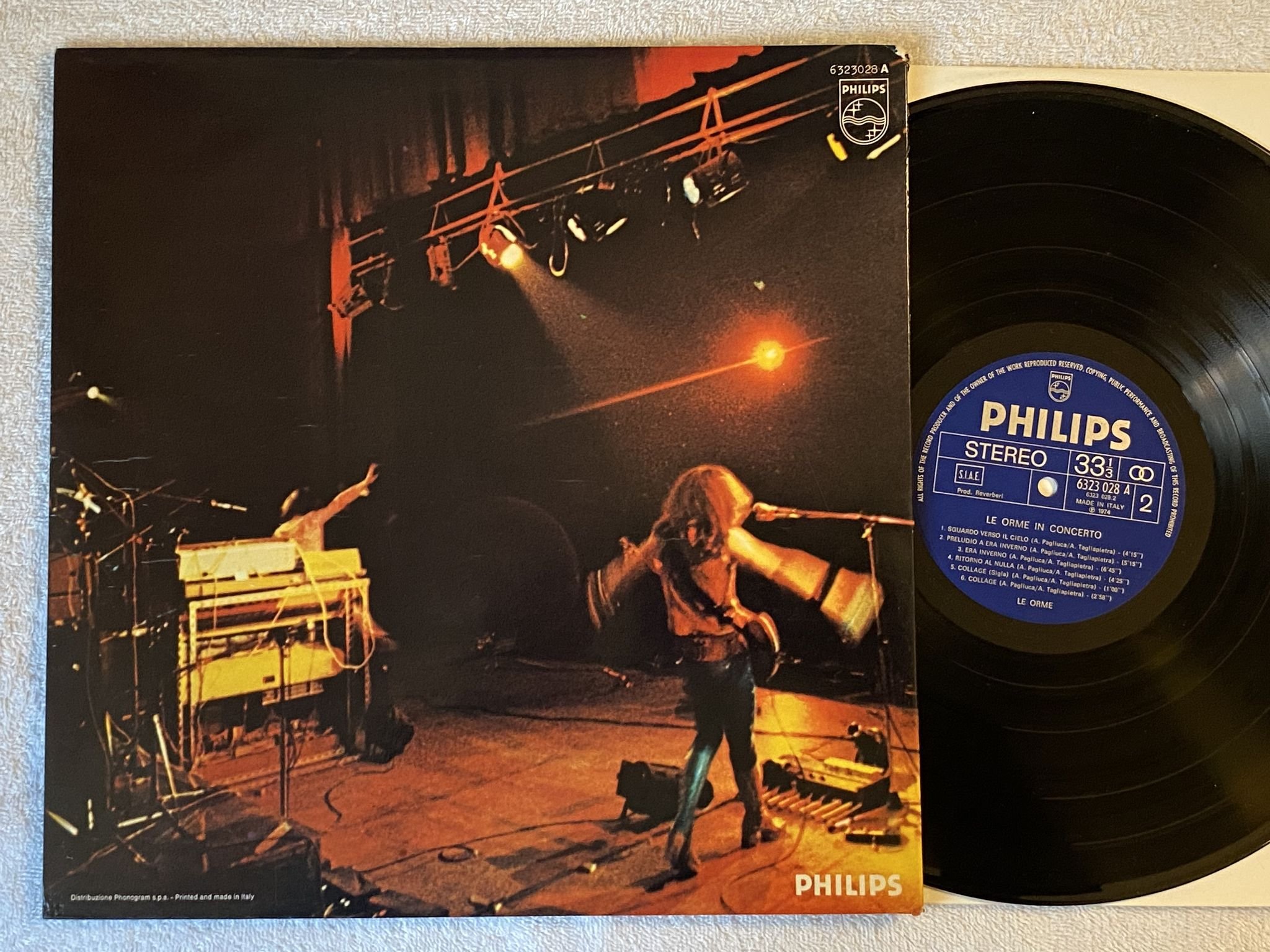 Omslagsbild för skivan LE ORME in concerto LP -74 Italy PHILIPS 6323028