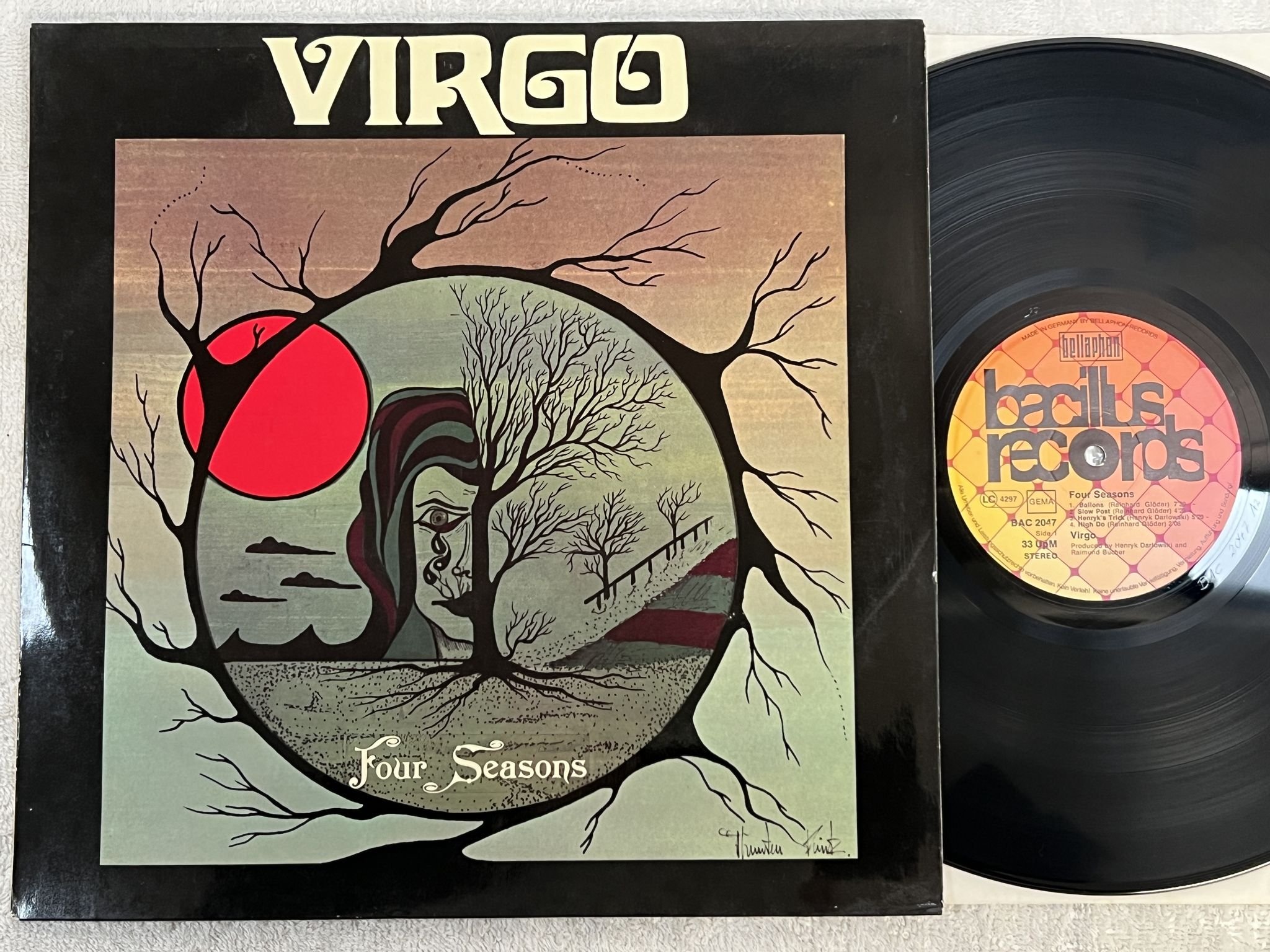 Omslagsbild för skivan VIRGO four seasons LP -77 Ger BACILLUS BAC 2047 *** FUSION ***