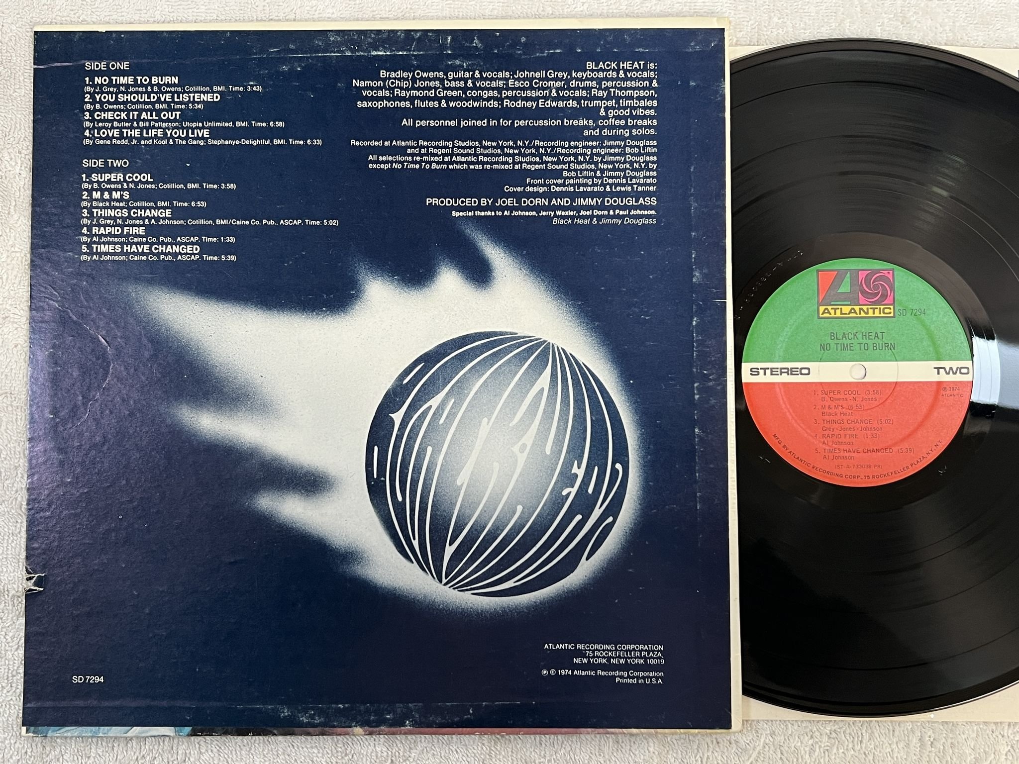 Omslagsbild för skivan BLACK HEAT no time to burn LP -74 US ATLANTIC SD 7294