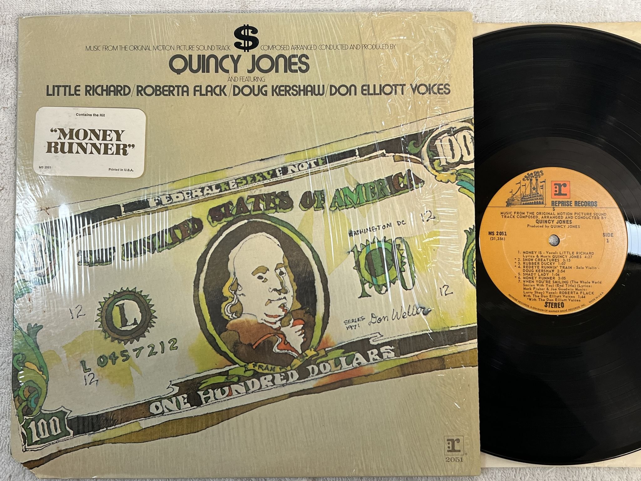 Omslagsbild för skivan QUINCY JONES dollar LP US REPRISE MS 2051 ** SOUNDTRACK **