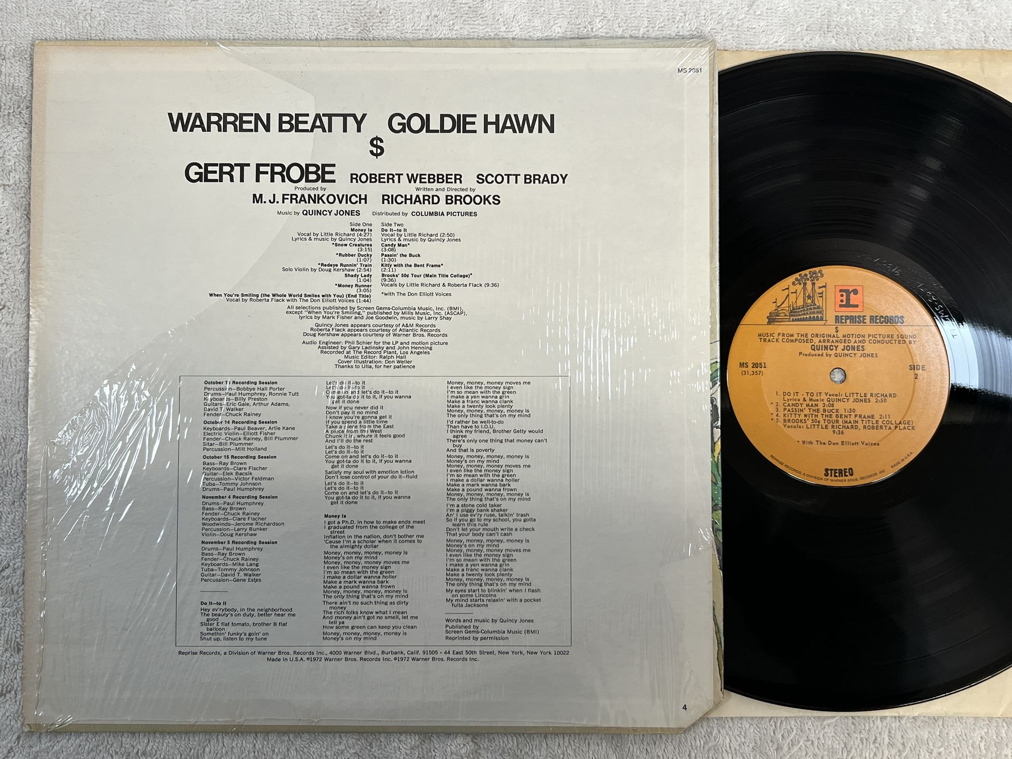 Omslagsbild för skivan QUINCY JONES dollar LP US REPRISE MS 2051 ** SOUNDTRACK **