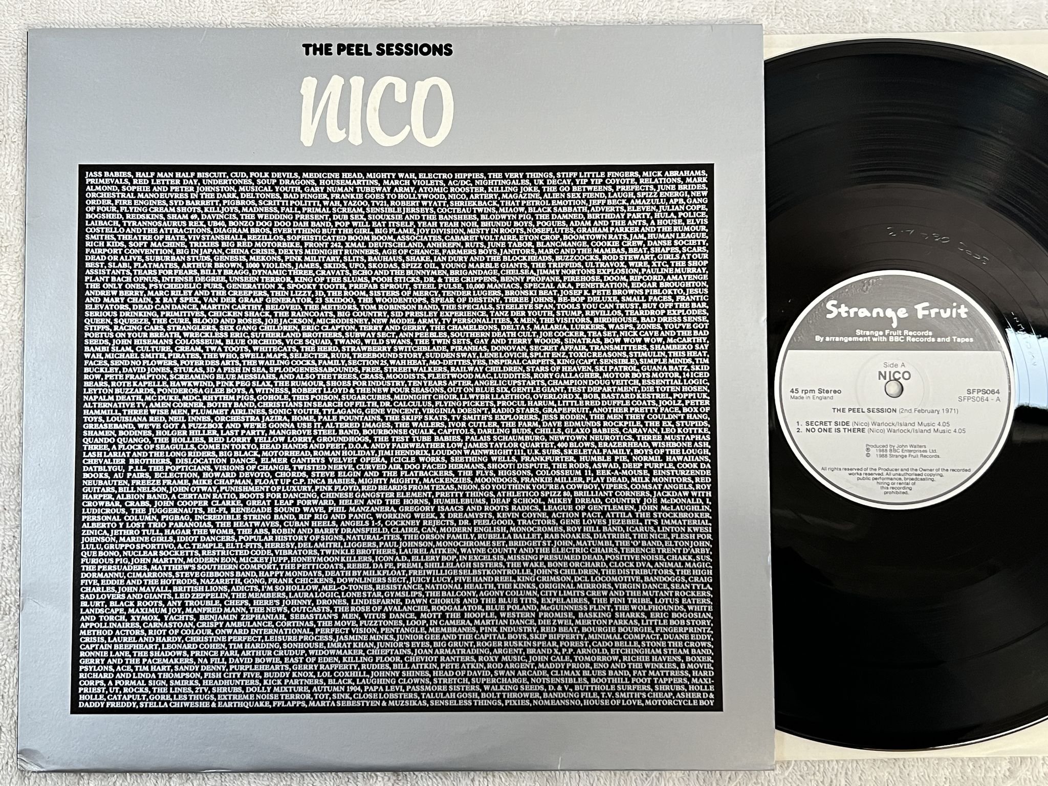 Omslagsbild för skivan NICO The Peel Sessions 12"ep -88 UK STRANGE FRUIT SFPS 064
