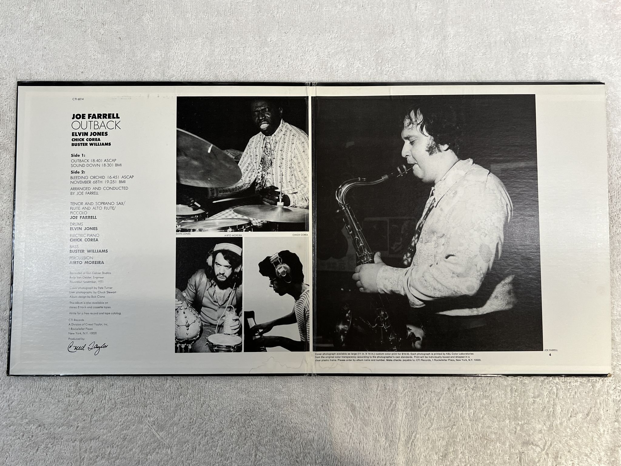 Omslagsbild för skivan JOE FARRELL outback LP -72 US CTI CTI 6014