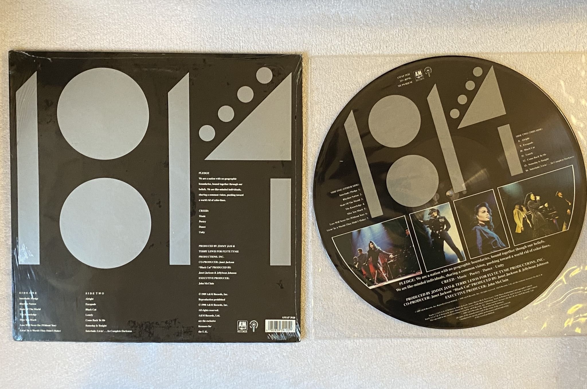 Omslagsbild för skivan JANET JACKSON Rhythm Nation 1814 LP -90 UK Picture Disc * Numbered # 7283