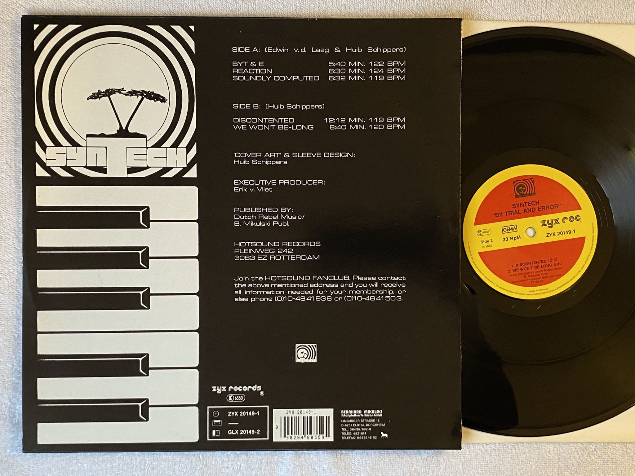 Omslagsbild för skivan SYNTECH by trial and error LP -89 Ger ZYX ZYX 20149-1 *** RARE SYNTH ***